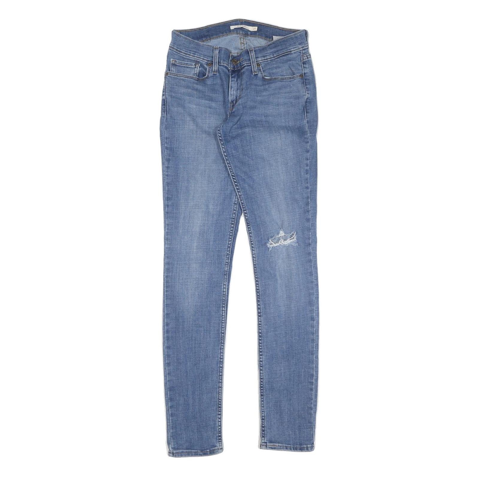 LEVI'S Womens Slim Blue Skinny Denim Light Wash Jeans W27 L32 Distressed Style Refurbished - N/A refurbished available on Cerqular