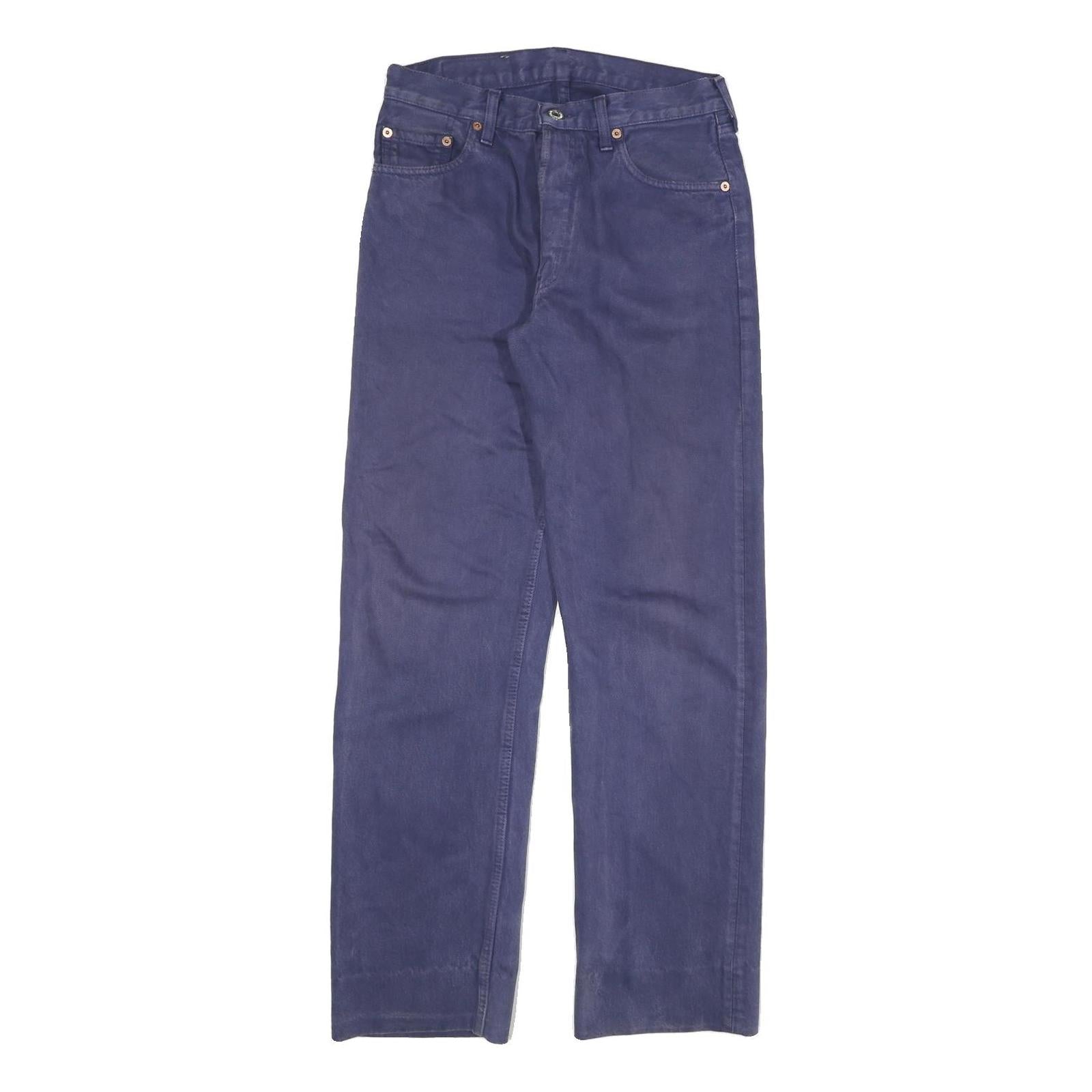 LEVI'S 501 Mens Blue Regular Straight Denim W26 L29 Classic Button Fly Jeans Refurbished - N/A refurbished available on Cerqular