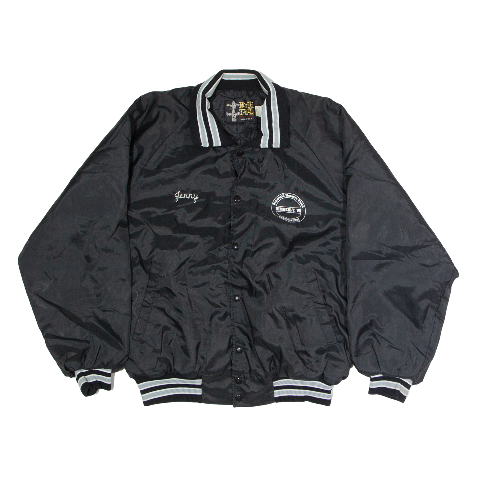 NORTH TRAIL Quilted Lined Womens Varsity Jacket Black Nylon USA L Refurbished - N/A refurbished available on Cerqular