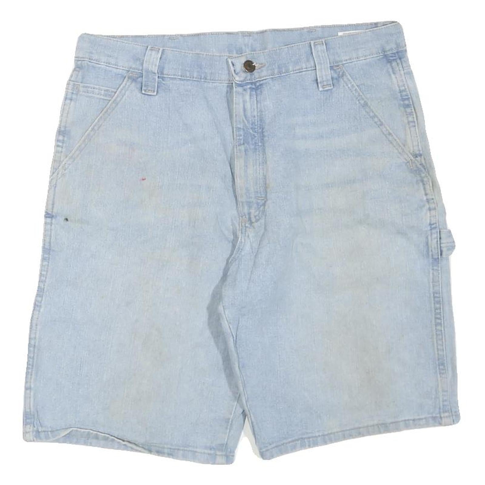 WRANGLER Mens Shorts Blue Casual M W34 Cotton Blend Carpenter Style Workwear Refurbished - N/A refurbished available on Cerqular