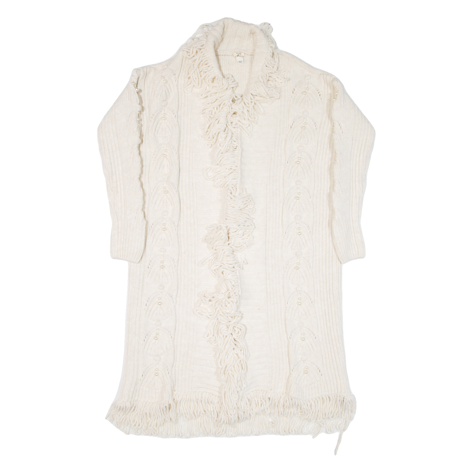 RIVER ISLAND Womens Overcoat Coat Cream Knit XS Refurbished - N/A refurbished available on Cerqular