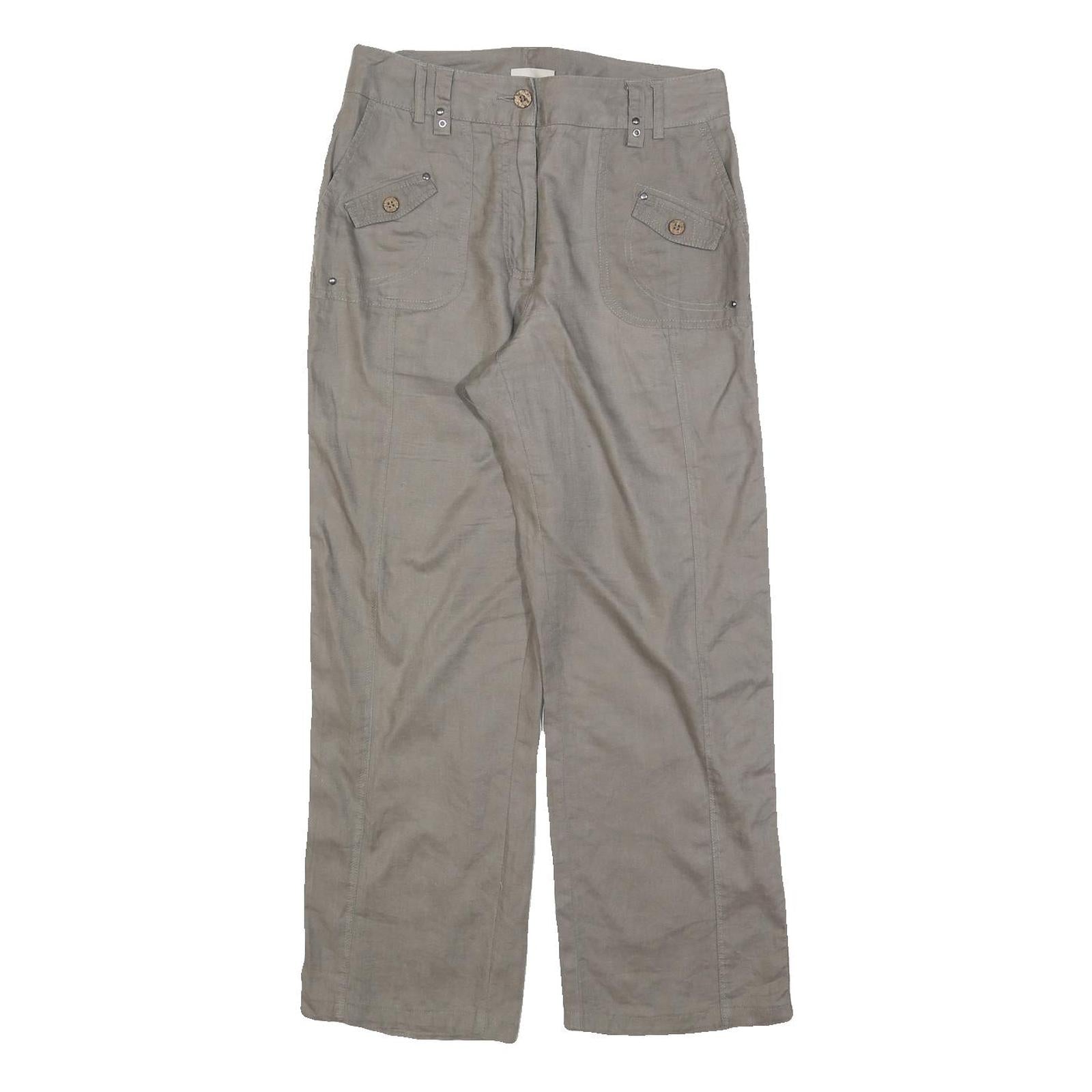 CANDA Womens Linen Beige Relaxed Straight Trousers W28 L28 Casual Comfort Summer Refurbished - N/A refurbished available on Cerqular