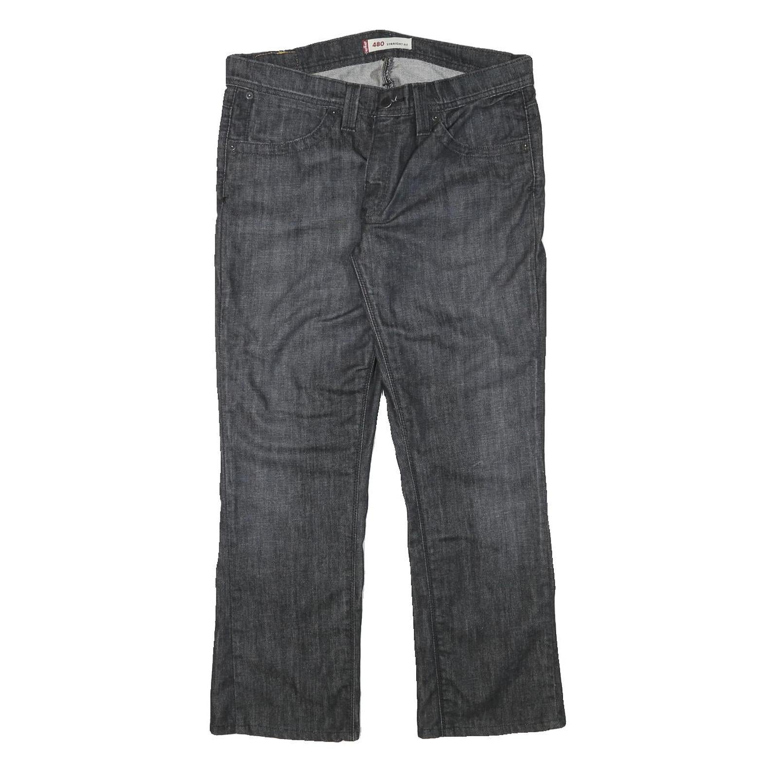 LEVI'S Womens Jeans Black Regular Straight Denim Dark W33 L27 Zip Cotton Blend Refurbished - N/A refurbished available on Cerqular