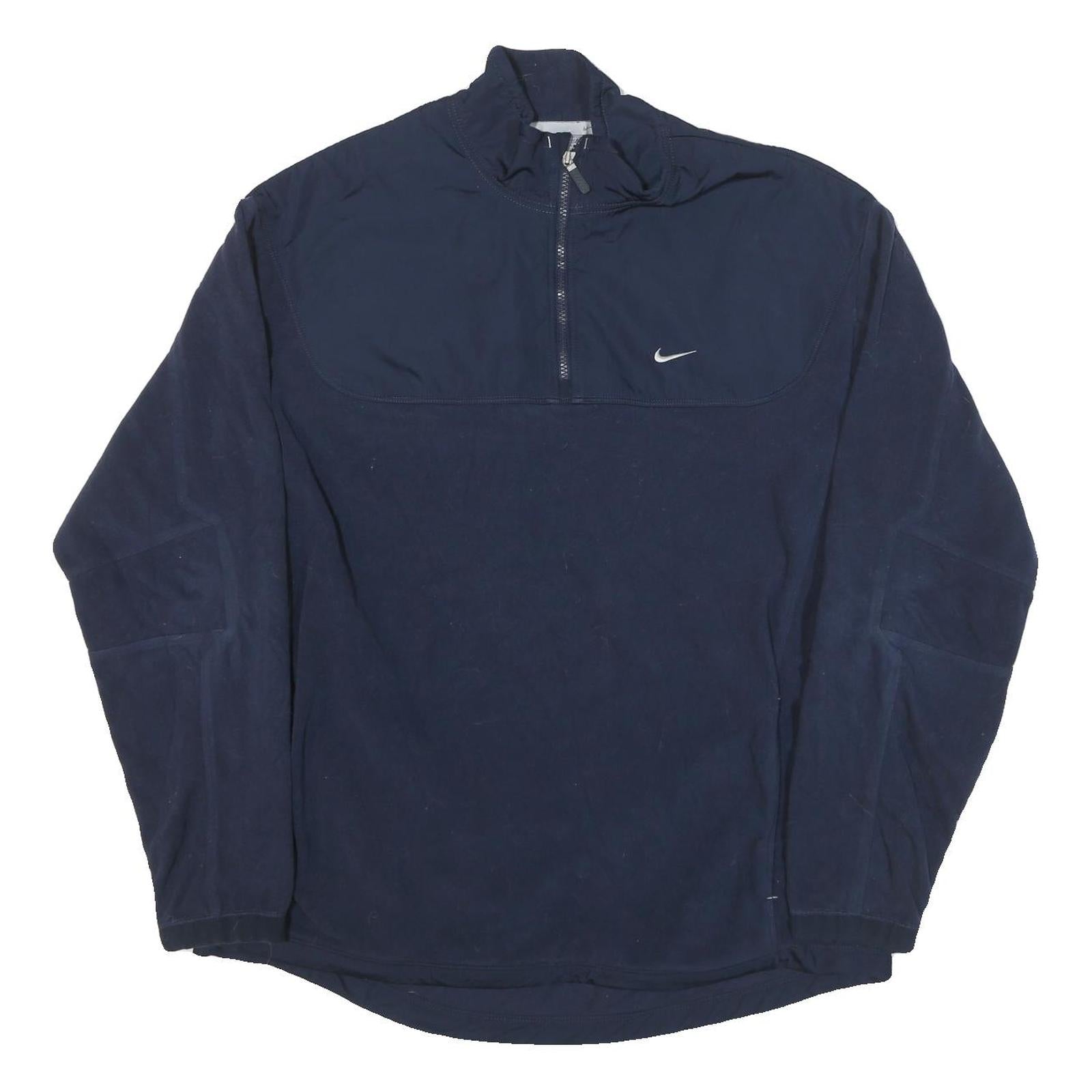 NIKE Mens Navy Blue Sports Pullover Plain Crew Neck Basic Knit XL Performance Refurbished - N/A refurbished available on Cerqular