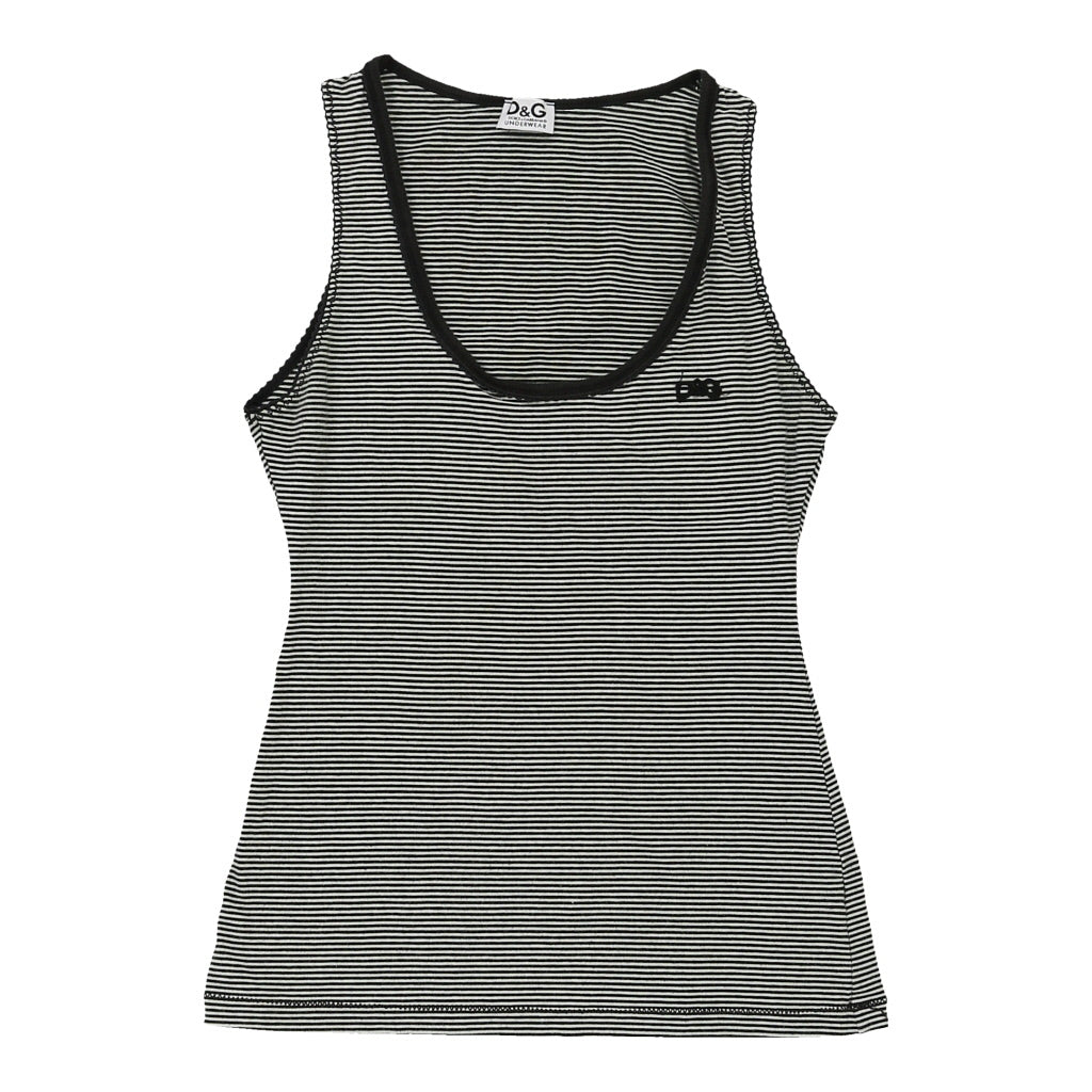 Dolce & Gabbana Striped Vest - Medium Black Cotton | Size: medium Refurbished - N/A (Preloved Designer is not a specific brand, it refurbished available on Cerqular