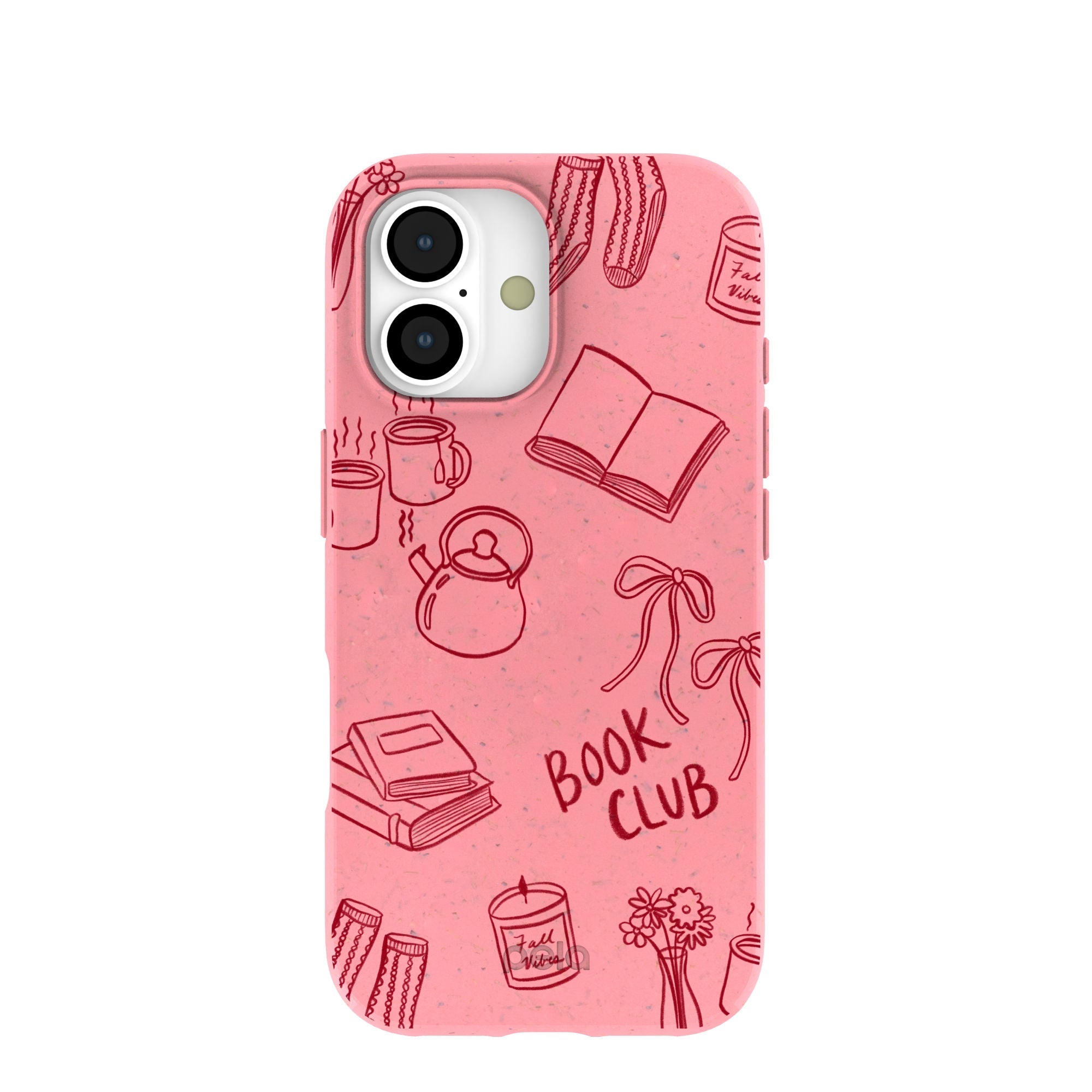 Bubblegum Pink Book Club iPhone 17 Case | MagSafe Compatibility: Without MagSafe Refurbished - Pela Case refurbished available on Cerqular