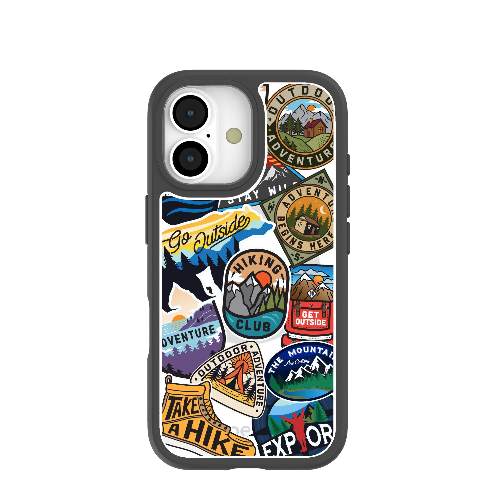 Clear Trail Stickers iPhone 17 Case With Noir Ridge (MagSafe included) Refurbished - Pela Case refurbished available on Cerqular