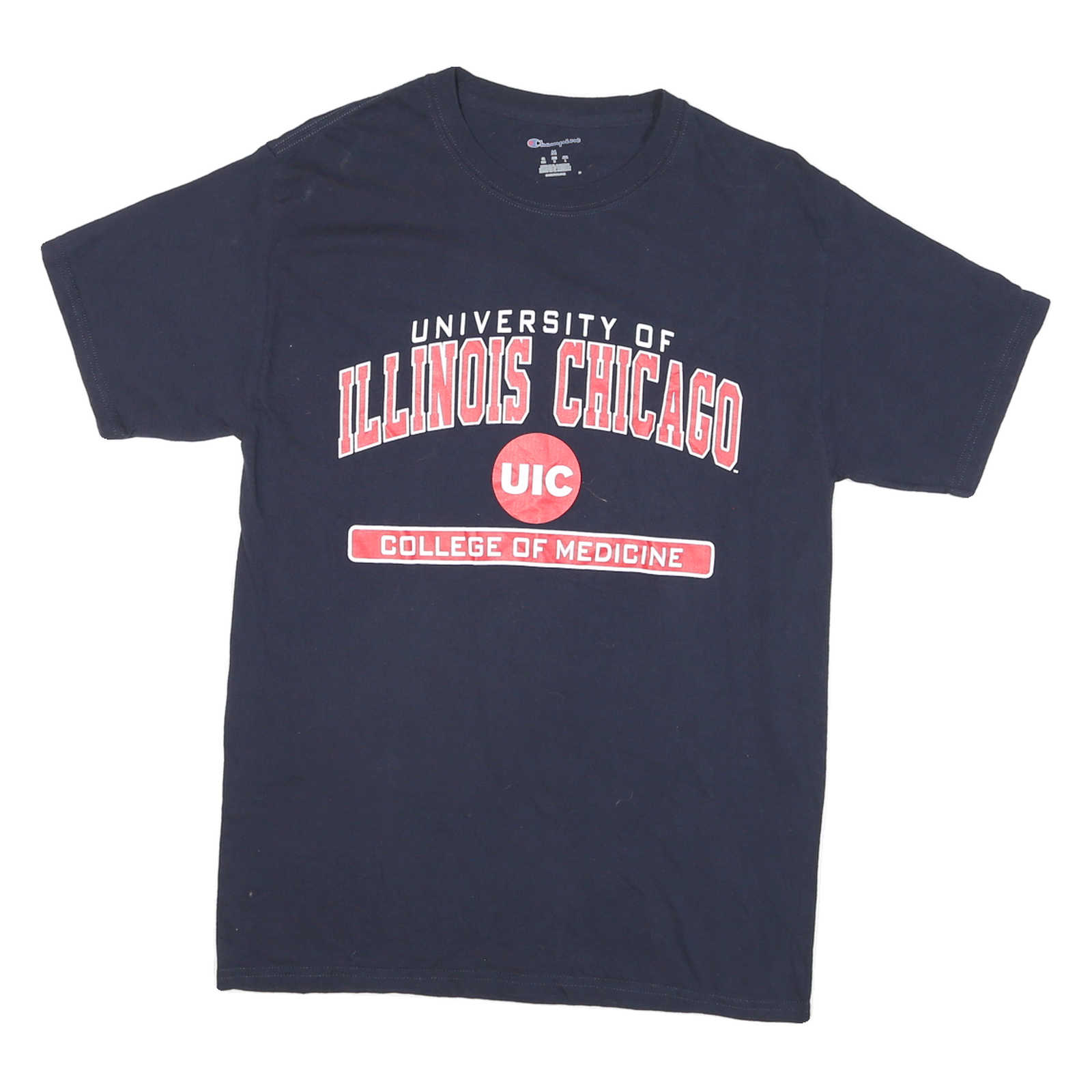 CHAMPION Mens Navy Blue University Of Illinois Chicago Graphic T-Shirt M Short Refurbished - N/A refurbished available on Cerqular