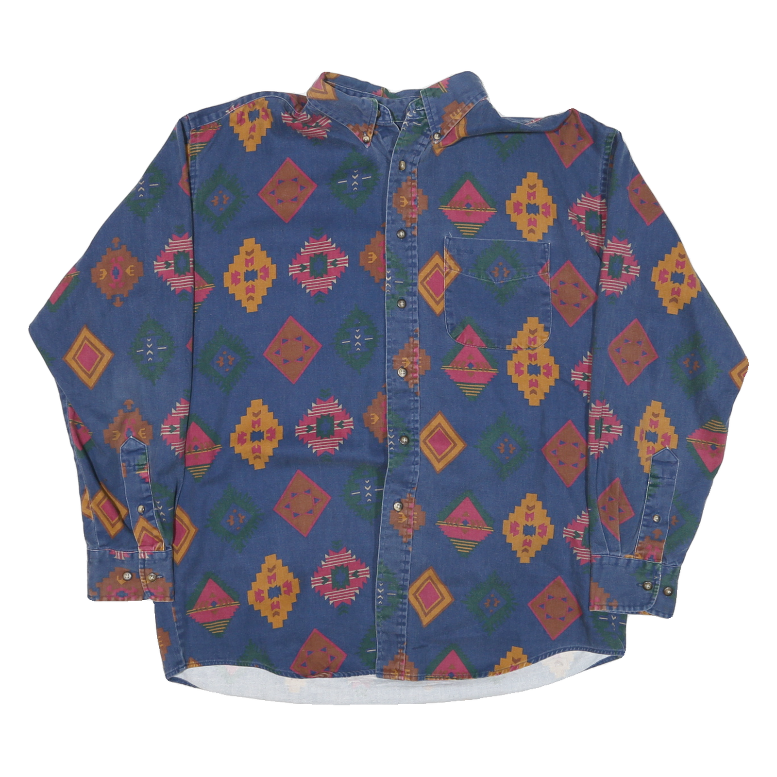 REVIEW BAXTER Mens Blue Pattern Cotton Blend Shirt M Button-Down Collar Long Refurbished - N/A refurbished available on Cerqular