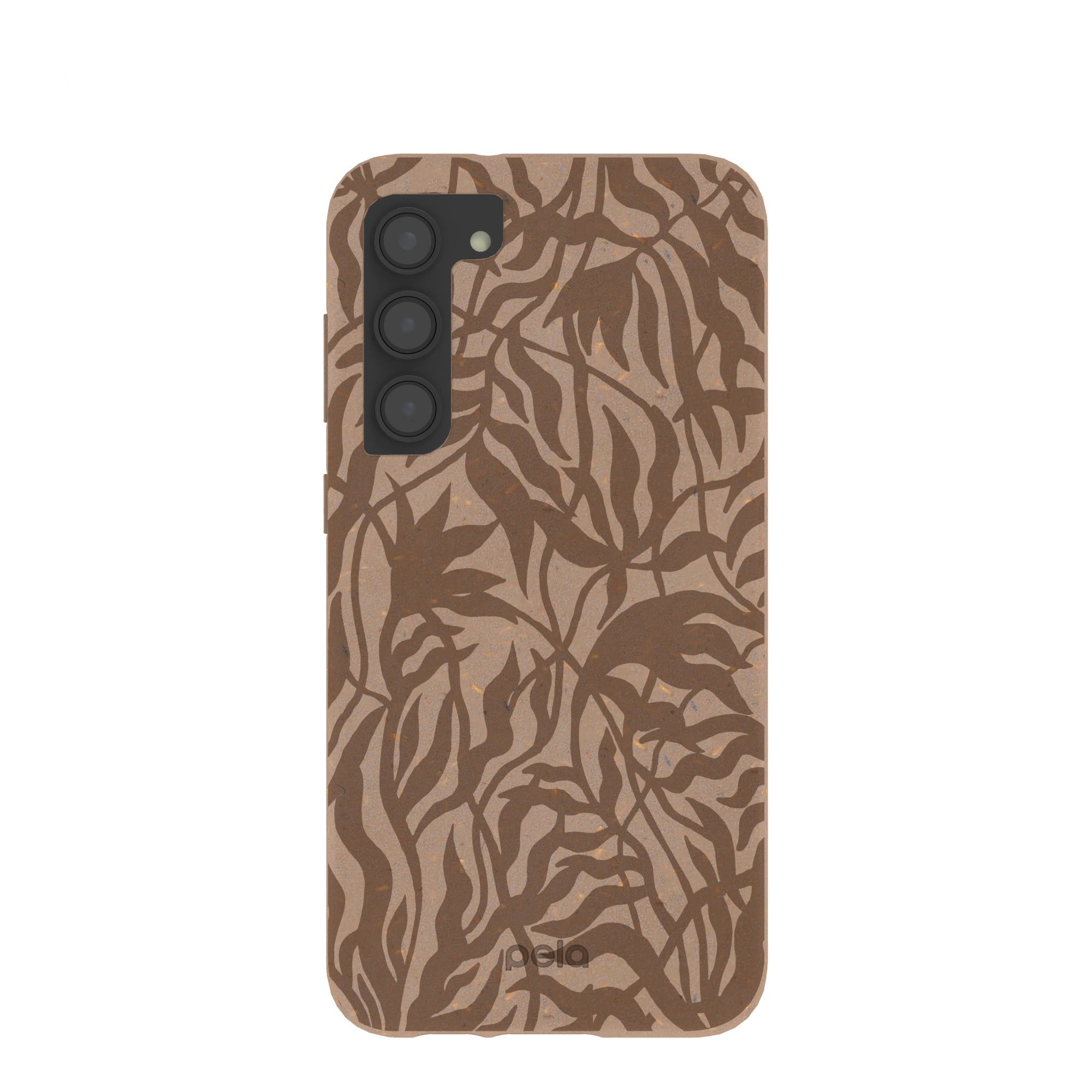 Chocolate Brown Rustic Leaves Samsung Galaxy S23+(Plus) Case Refurbished - Pela Case refurbished available on Cerqular