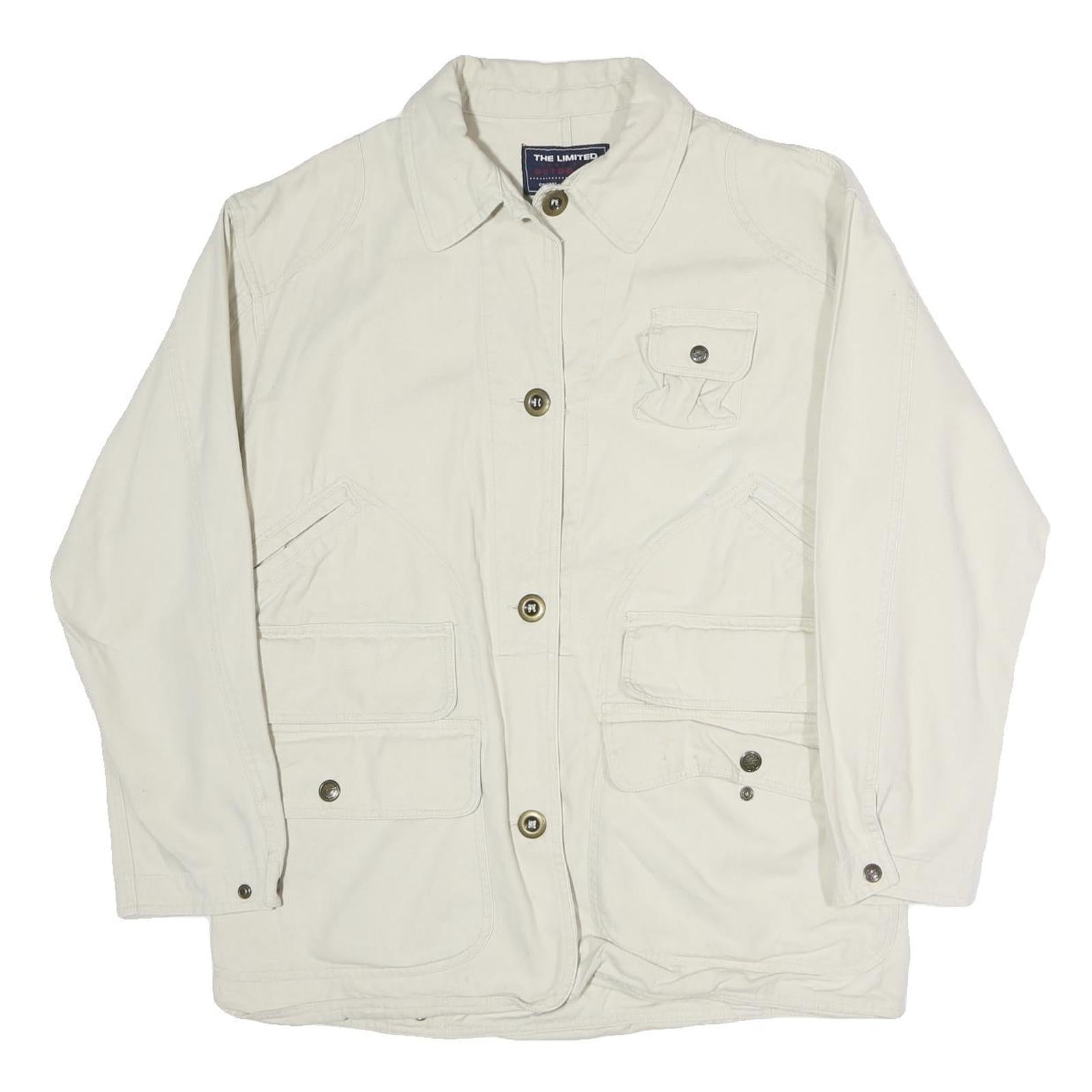 AMERICAN OUTDOOR Mens White Cotton Button Jacket M Plain Casual Lightweight Refurbished - N/A refurbished available on Cerqular