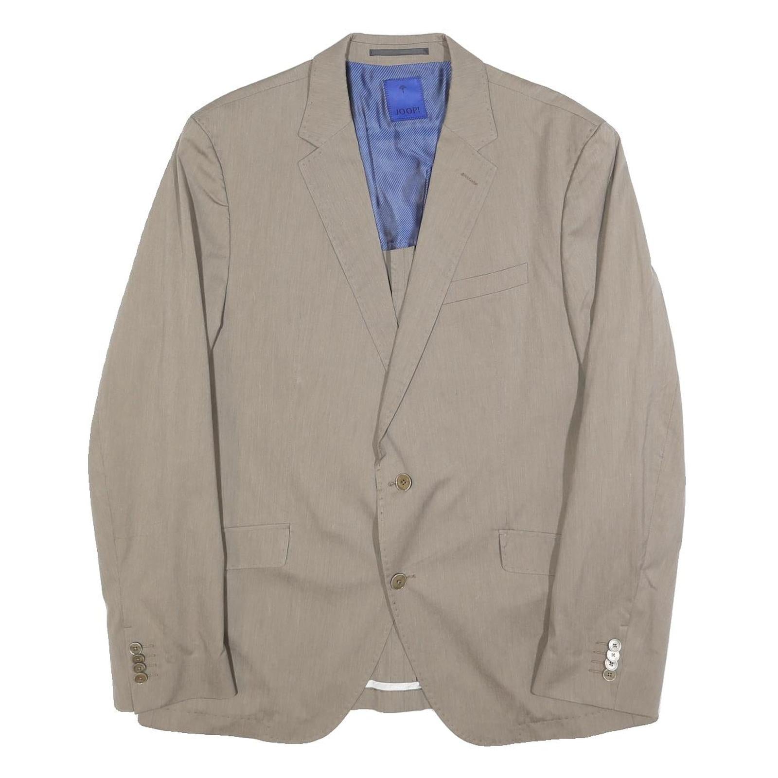 JOOP! Mens Beige Casual Jacket L Woven Button Closure Two Button Design Refurbished - N/A refurbished available on Cerqular