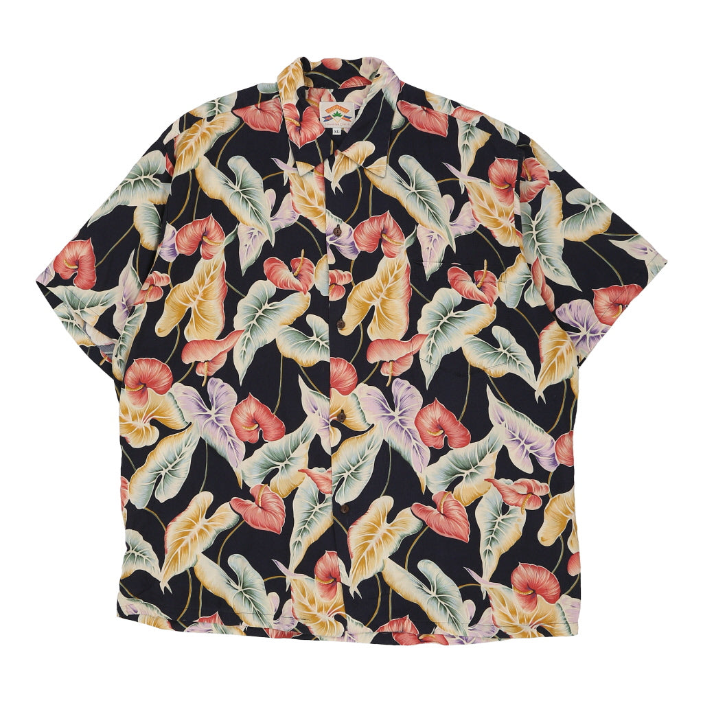 Pineapple Juice Floral Hawaiian Shirt - XL Multicoloured Viscose Refurbished - Thrifted (note: this is a term often used to describe second- refurbished available on Cerqular