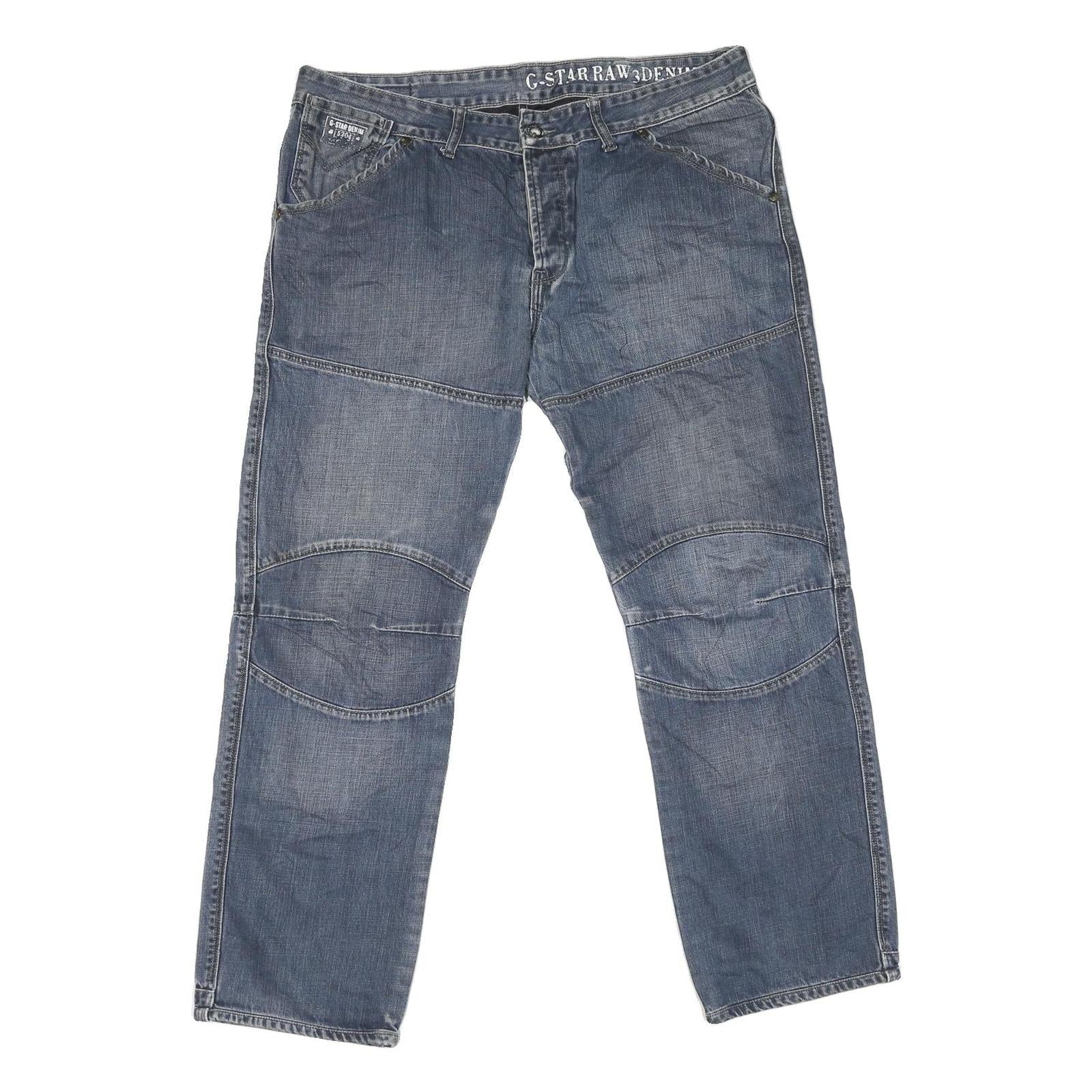 G-STAR Mens Blue Regular Straight Denim Medium W38 L29 Durable Stylish Refurbished - N/A refurbished available on Cerqular