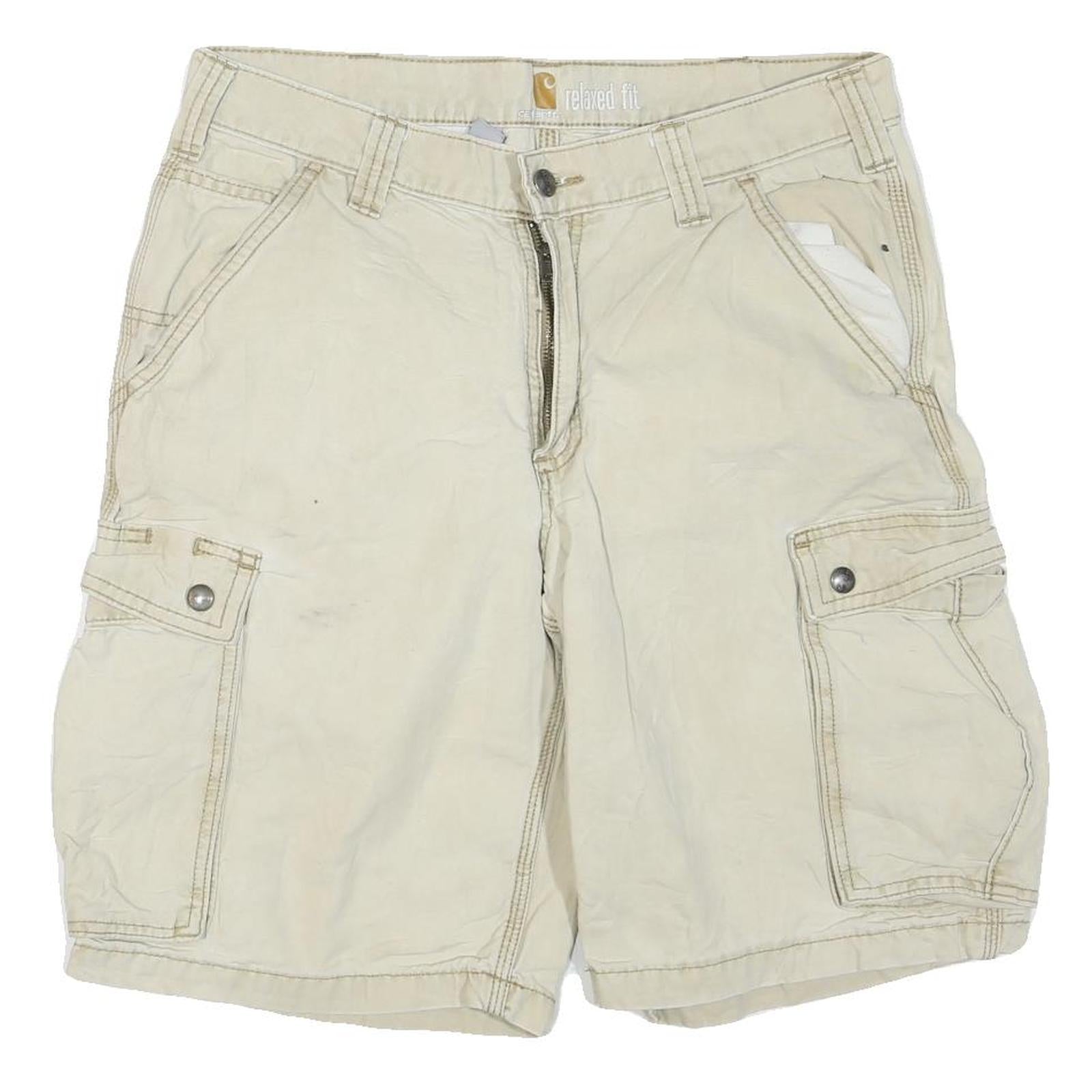 CARHARTT Mens Shorts Beige Relaxed Fit Cargo M W32 Durable Cotton Blend Refurbished - N/A refurbished available on Cerqular