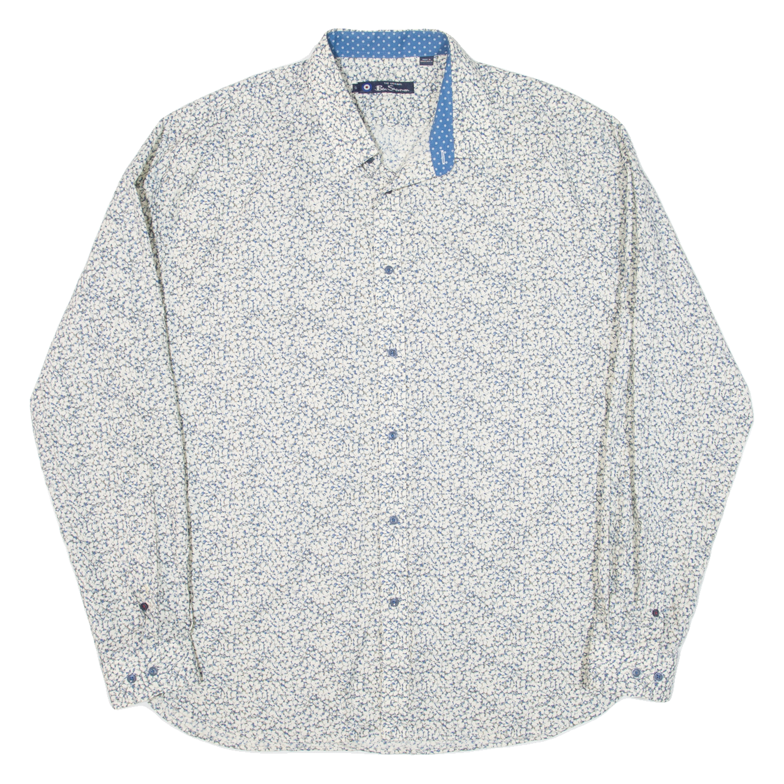 BEN SHERMAN Mens Shirt Beige Floral Long Sleeve L Refurbished - N/A refurbished available on Cerqular