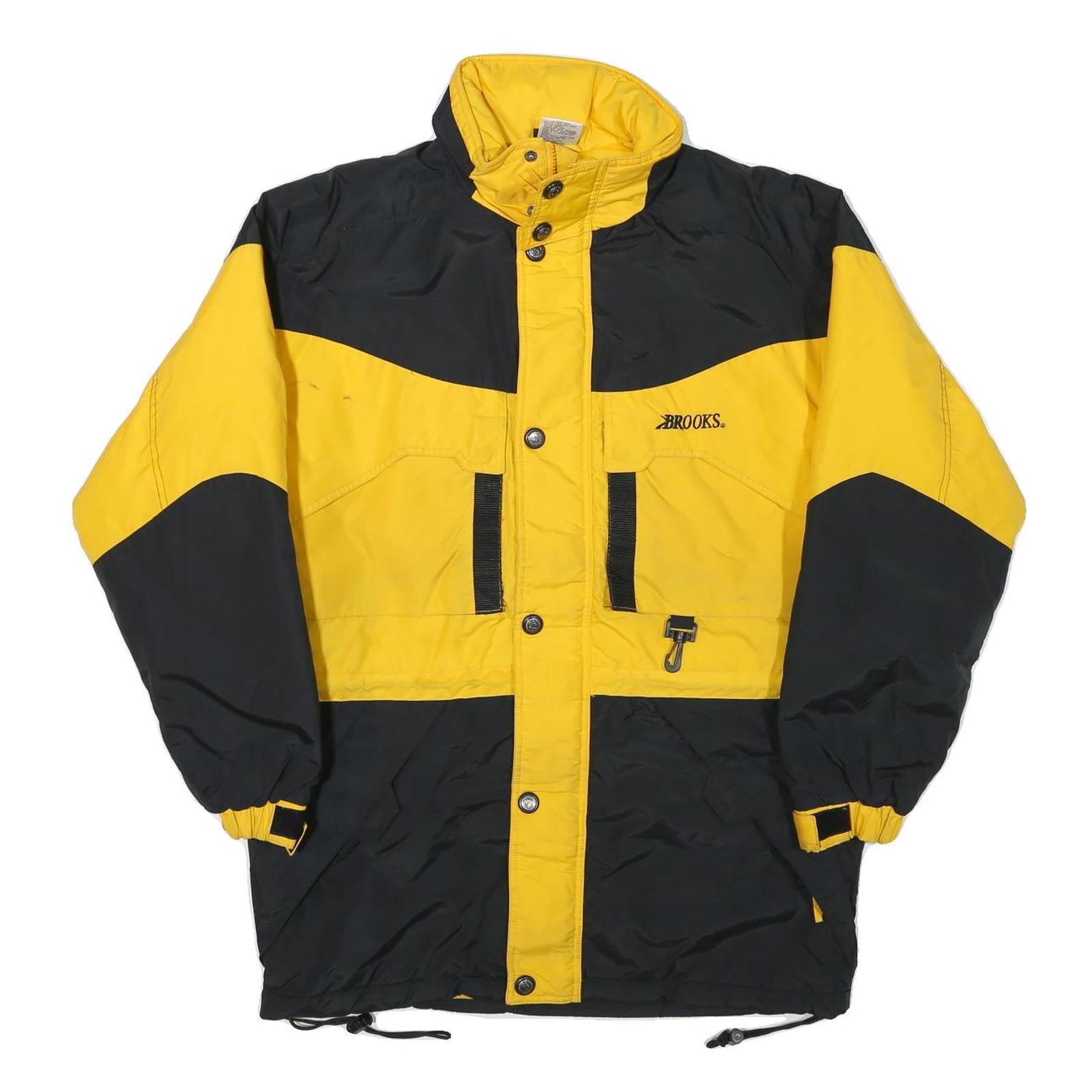 BROOKS Mens Yellow & Black Jacket S Polyester Blend Zip Casual Outdoor Winter Refurbished - N/A refurbished available on Cerqular