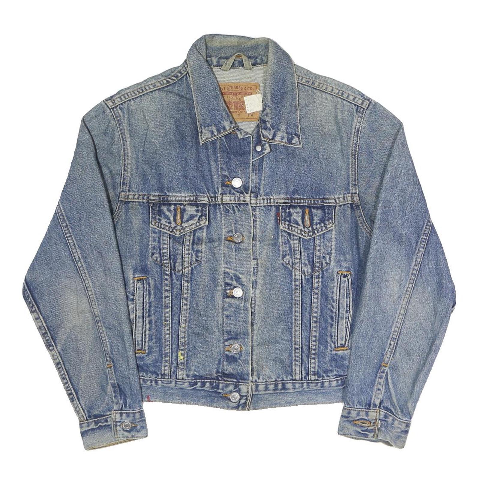 LEVI'S Womens Blue Denim Jacket M Cotton Blend Classic Style Button Closure Refurbished - N/A refurbished available on Cerqular
