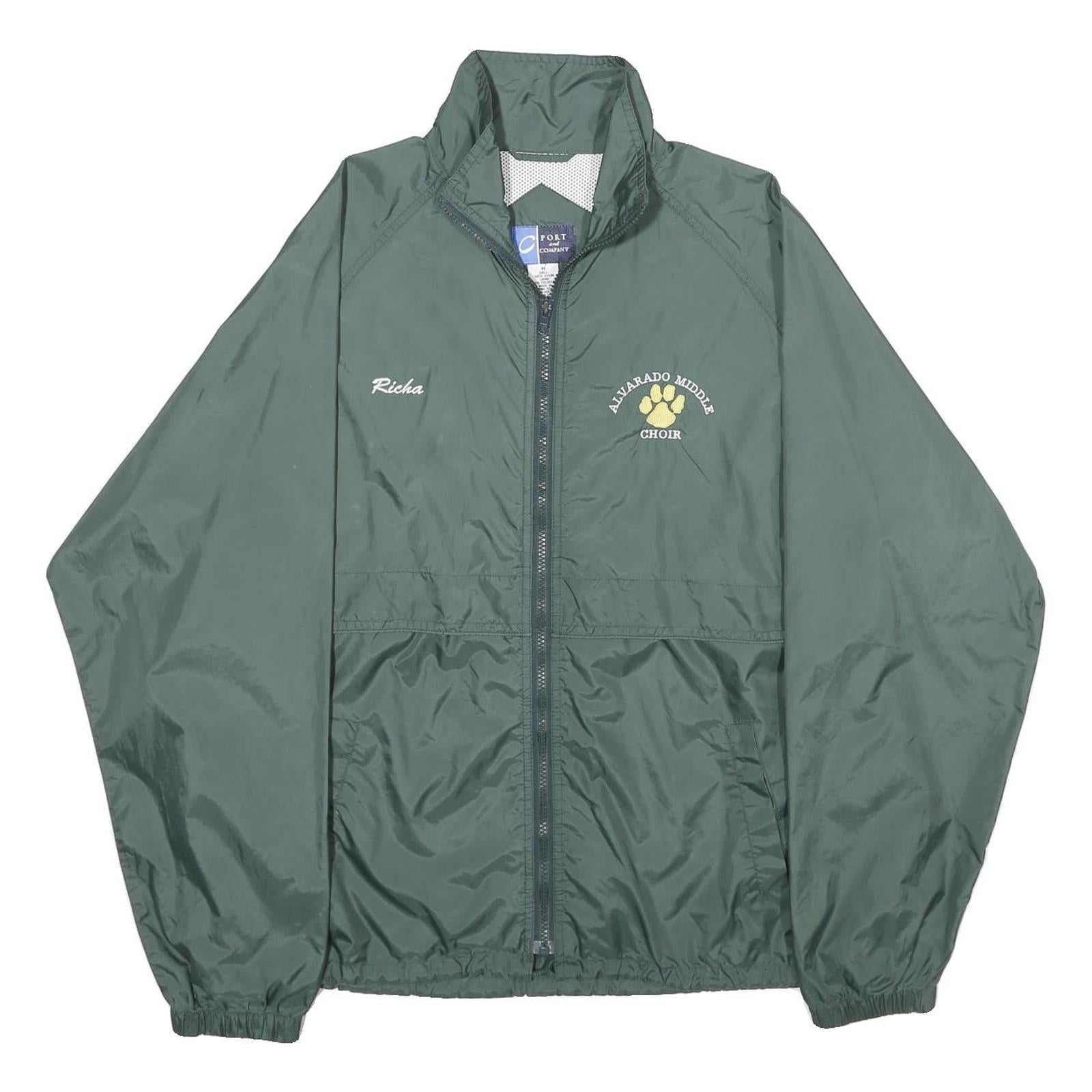 PORT AND COMPANY Mens Green Choir Nylon Jacket M Windbreaker Lightweight Zip Refurbished - N/A refurbished available on Cerqular