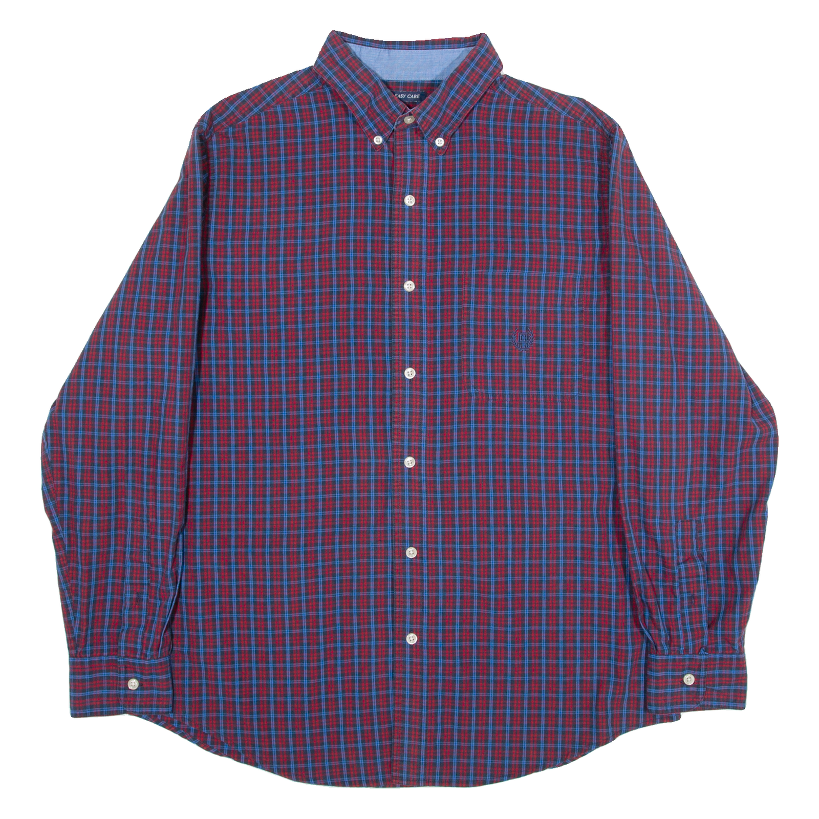 CHAPS Easy Care Mens Shirt Blue 90s Check Long Sleeve M Refurbished - N/A refurbished available on Cerqular