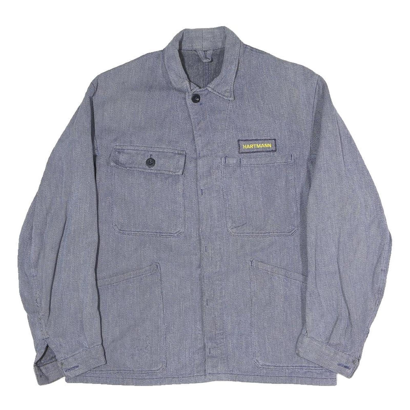 Mens Blue Workwear Jacket S Polyester Blend Plain Button Closure Casual Refurbished - N/A refurbished available on Cerqular