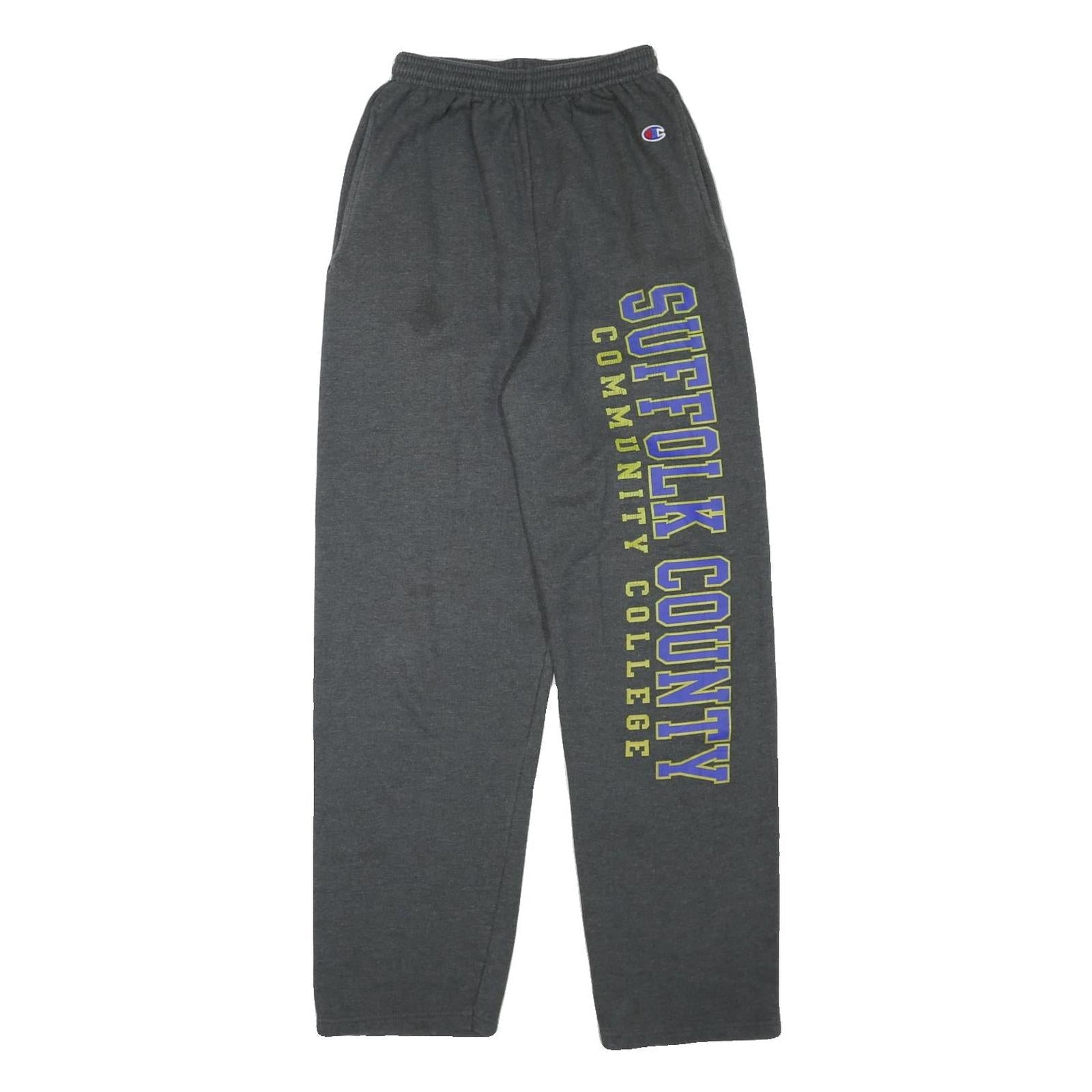 CHAMPION Mens Joggers Grey Suffolk County Print Slim Tapered S W24 L30 Cotton Refurbished - N/A refurbished available on Cerqular