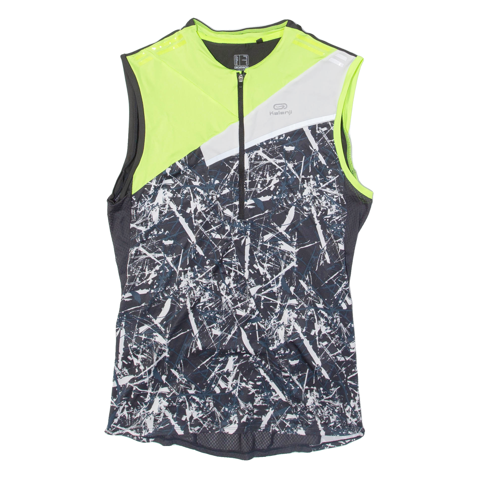 KALENJI Paint Splatter Cycling Mens Jersey Grey 1/2 Zip M Refurbished - N/A refurbished available on Cerqular