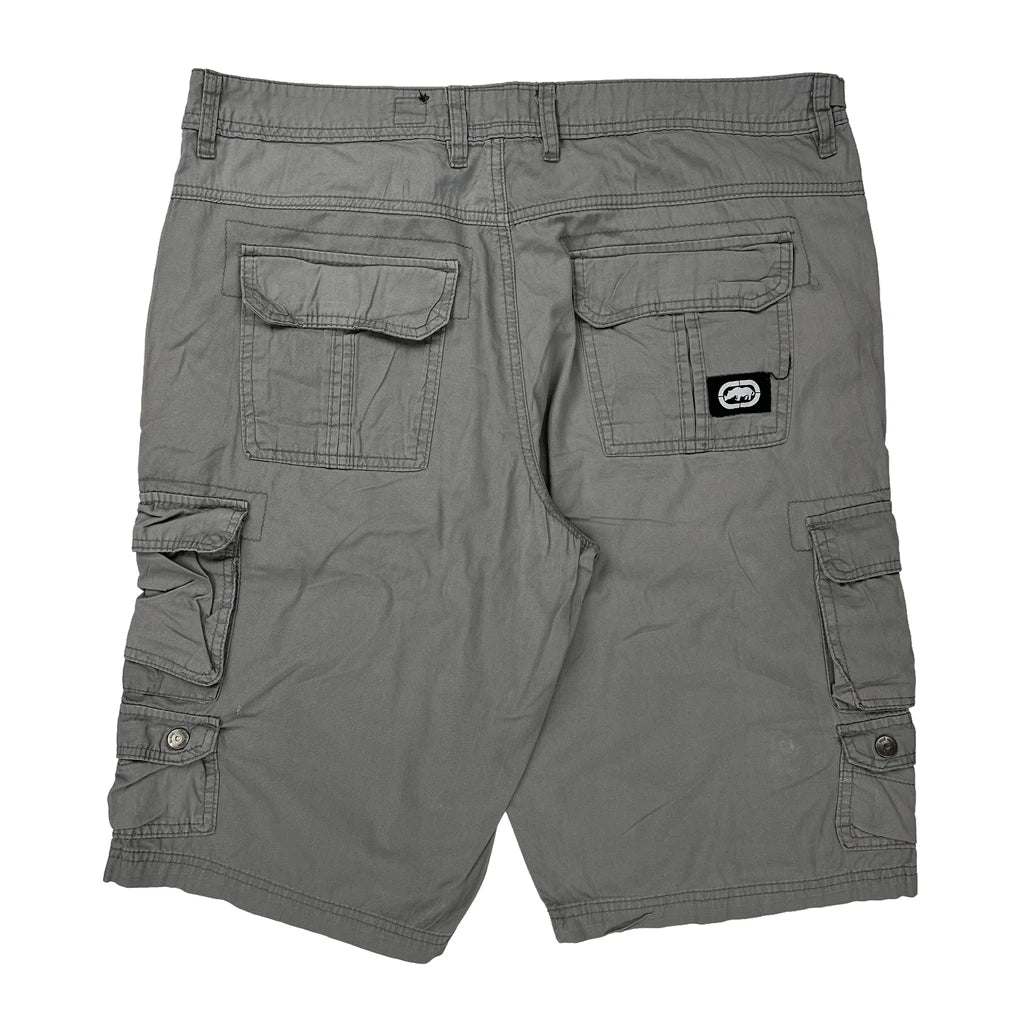 Ecko Unltd Cargo Cargo Shorts - 36W 11L Grey Cotton Refurbished - Thrifted (note: this is a term often used to describe second- refurbished available on Cerqular