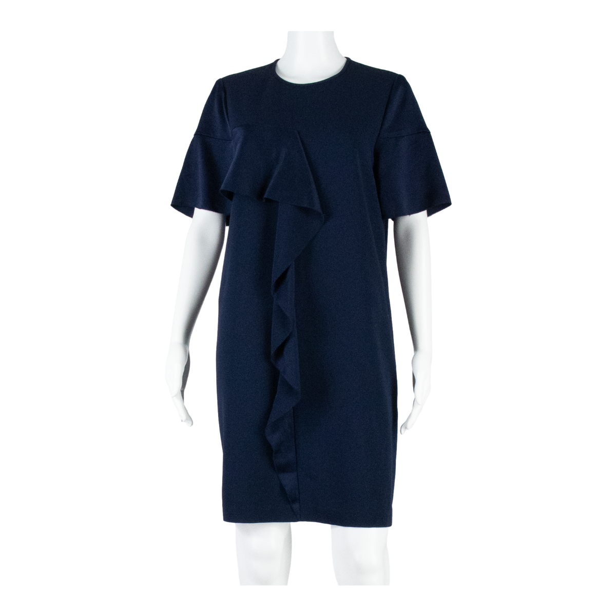 WHISTLES Frill Womens Shift Dress Blue Short Sleeve Knee Length UK 10 Refurbished - N/A refurbished available on Cerqular