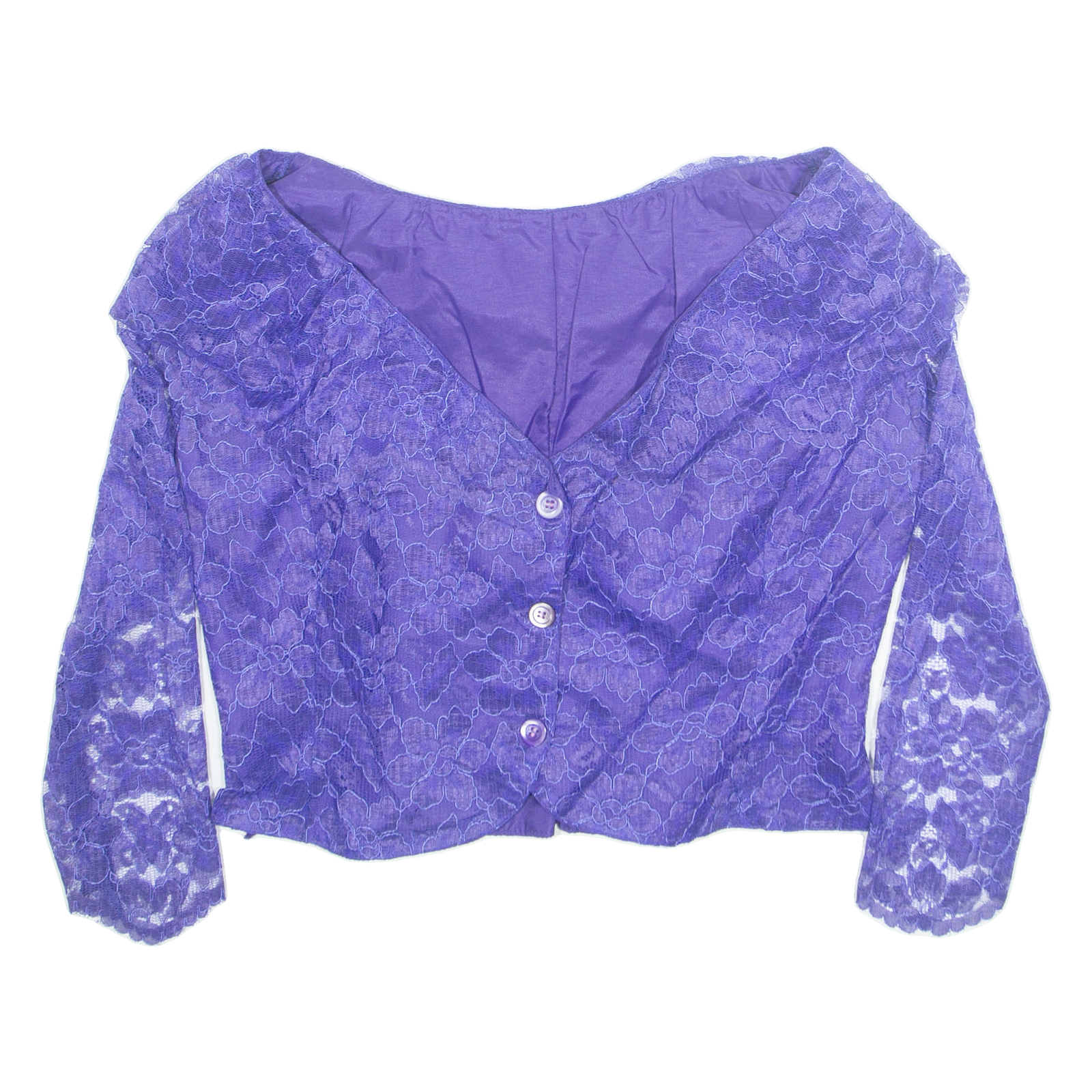 Womens Blouse Purple V-Neck Long Sleeve M Refurbished - N/A refurbished available on Cerqular