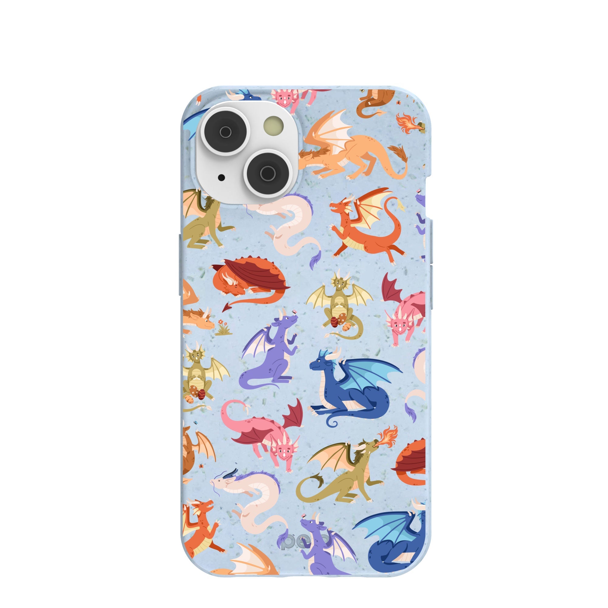 Powder Blue Dragon Cuties iPhone 14/16e Case Refurbished - Pela Case refurbished available on Cerqular