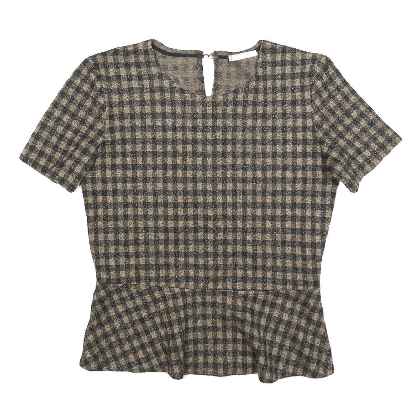 Buy ZARA WOMAN Womens Beige & Black Checked Peplum Short Sleeve Round Neck Top M Refurbished - $18.19 ZARA WOMAN Womens Beige & Black Checked Peplum Short Sleeve Round Neck Top M Refurbished - N/A refurbished available on Cerqular