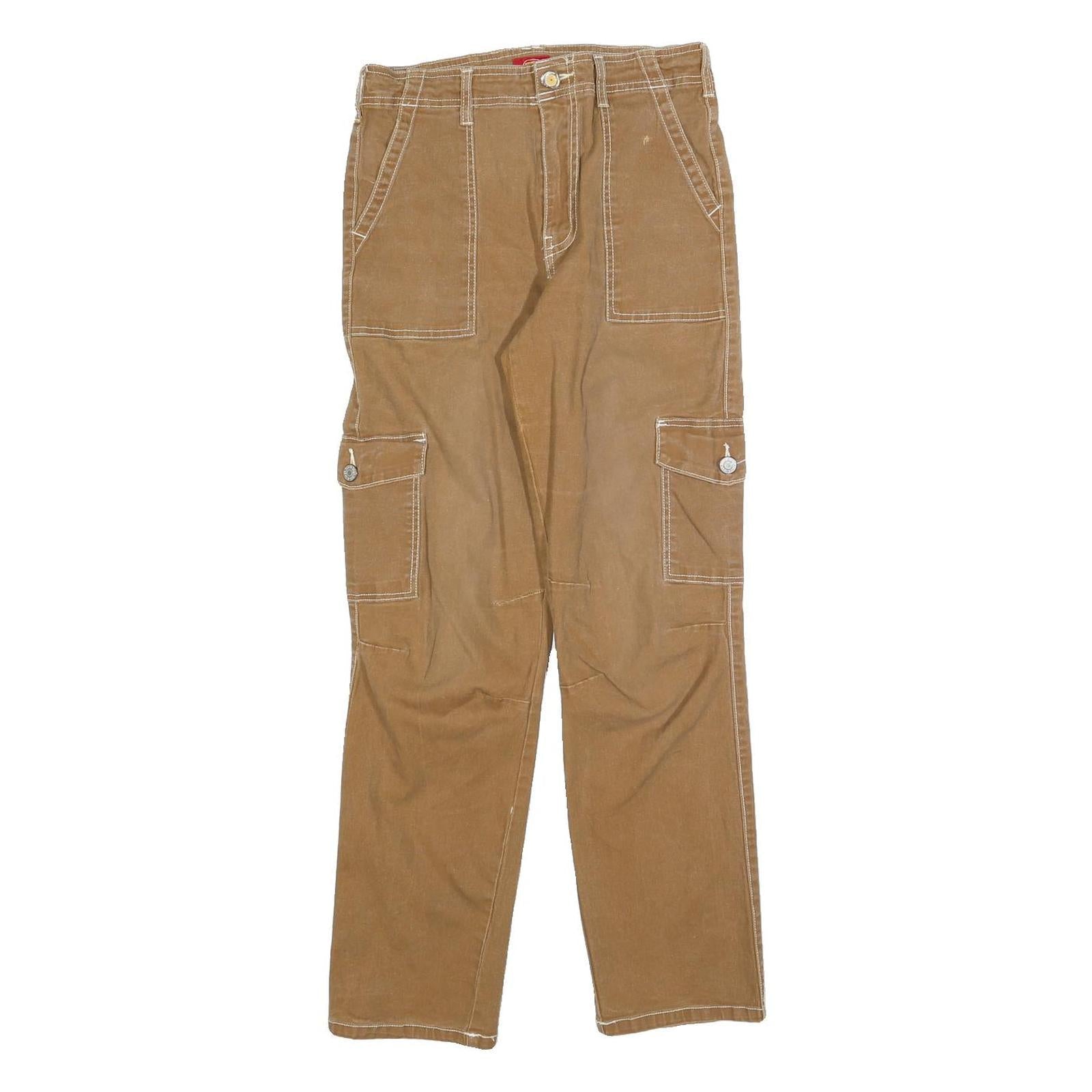 DICKIES Womens Cotton Blend Slim Beige Cargo Trousers W28 L28 Workwear Style Refurbished - N/A refurbished available on Cerqular