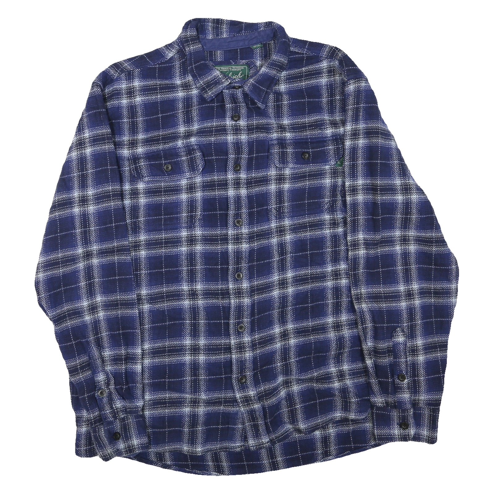 WOOLRICH Mens Blue & White Check Shirt 2XL Cotton Blend Long Sleeve Casual Refurbished - N/A refurbished available on Cerqular