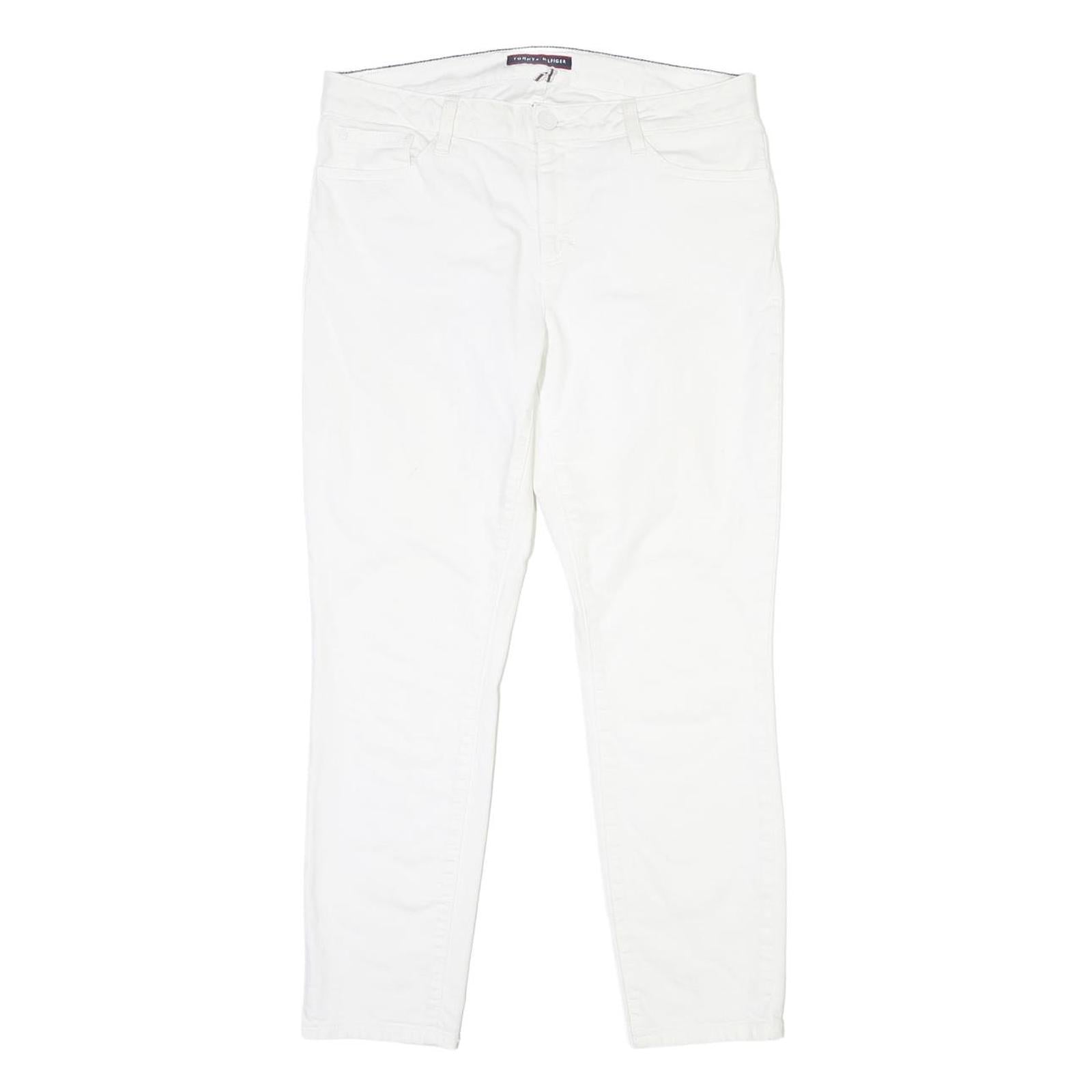 TOMMY HILFIGER Womens White Slim Jeans Cotton Button W33 L27 Classic Fit Refurbished - N/A refurbished available on Cerqular