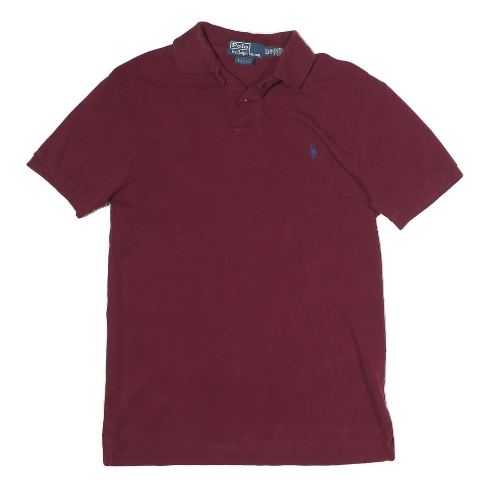 POLO RALPH LAUREN Mens Maroon Short Sleeve Plain Polo Shirt S Slim Fit Refurbished - N/A refurbished available on Cerqular