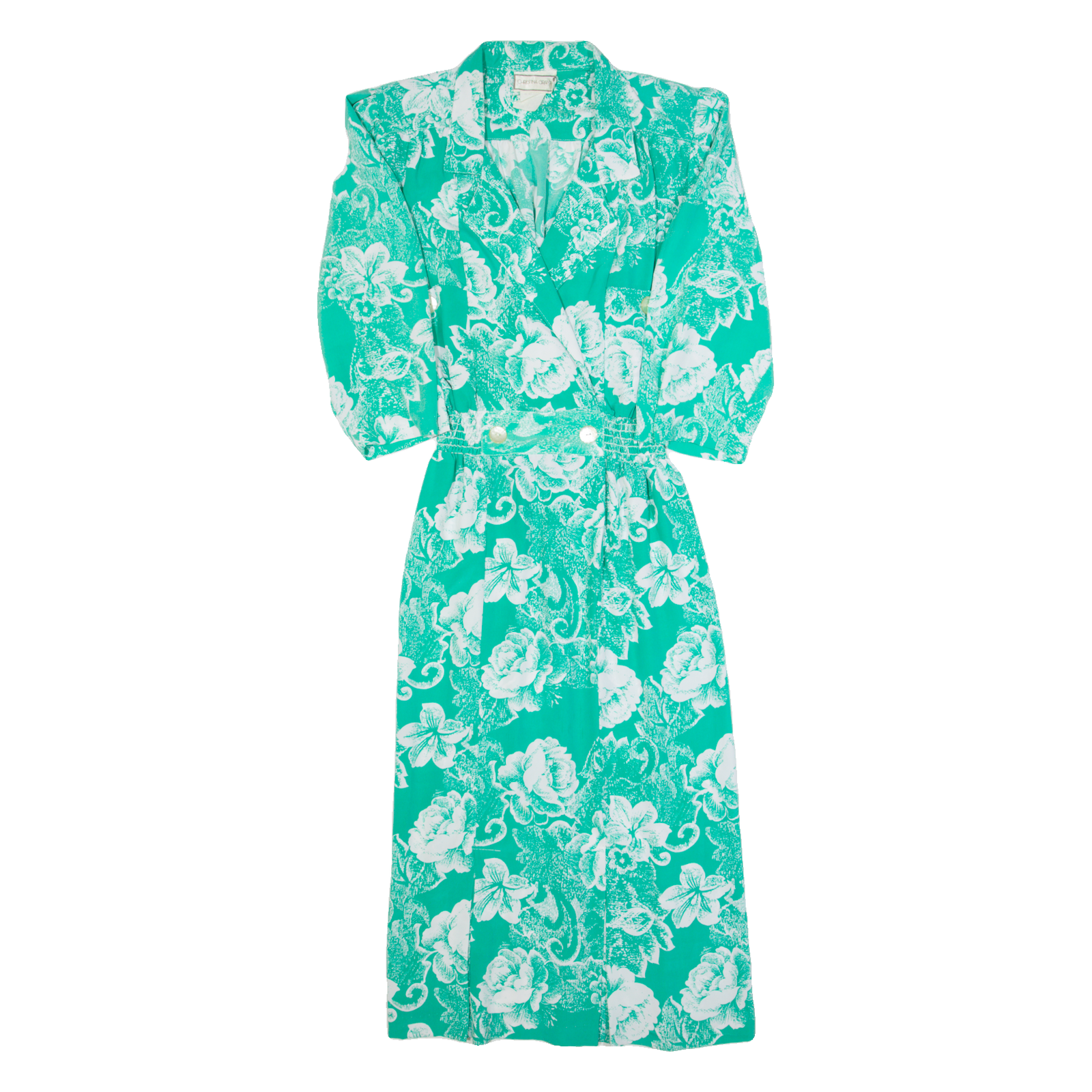 Christina Grant Womens Pencil Dress Green 90s Floral Long M Refurbished - N/A refurbished available on Cerqular