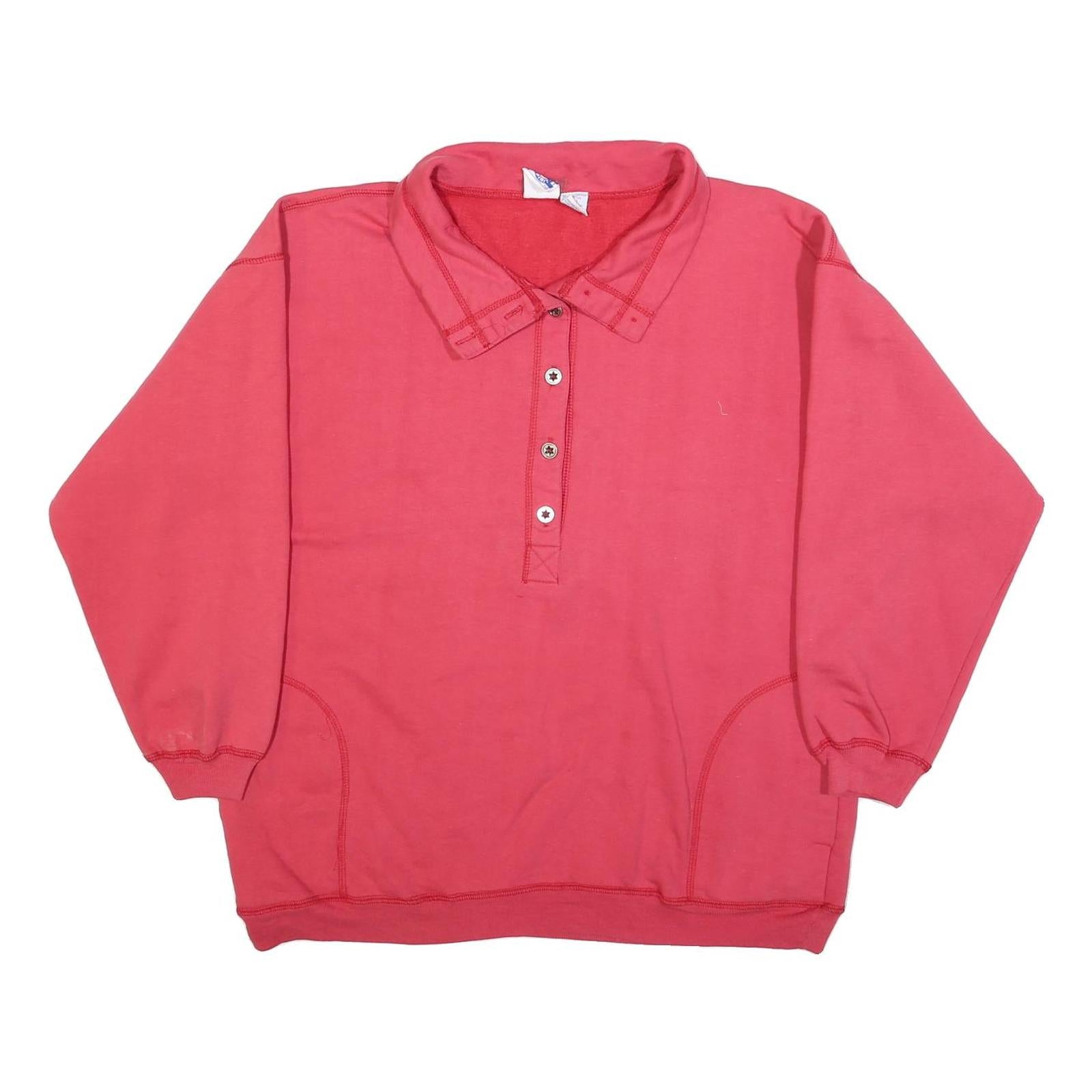 PRO SPIRIT Womens Red Polo Collar L Cotton Blend Sweatshirt Casual Pullover Refurbished - N/A refurbished available on Cerqular