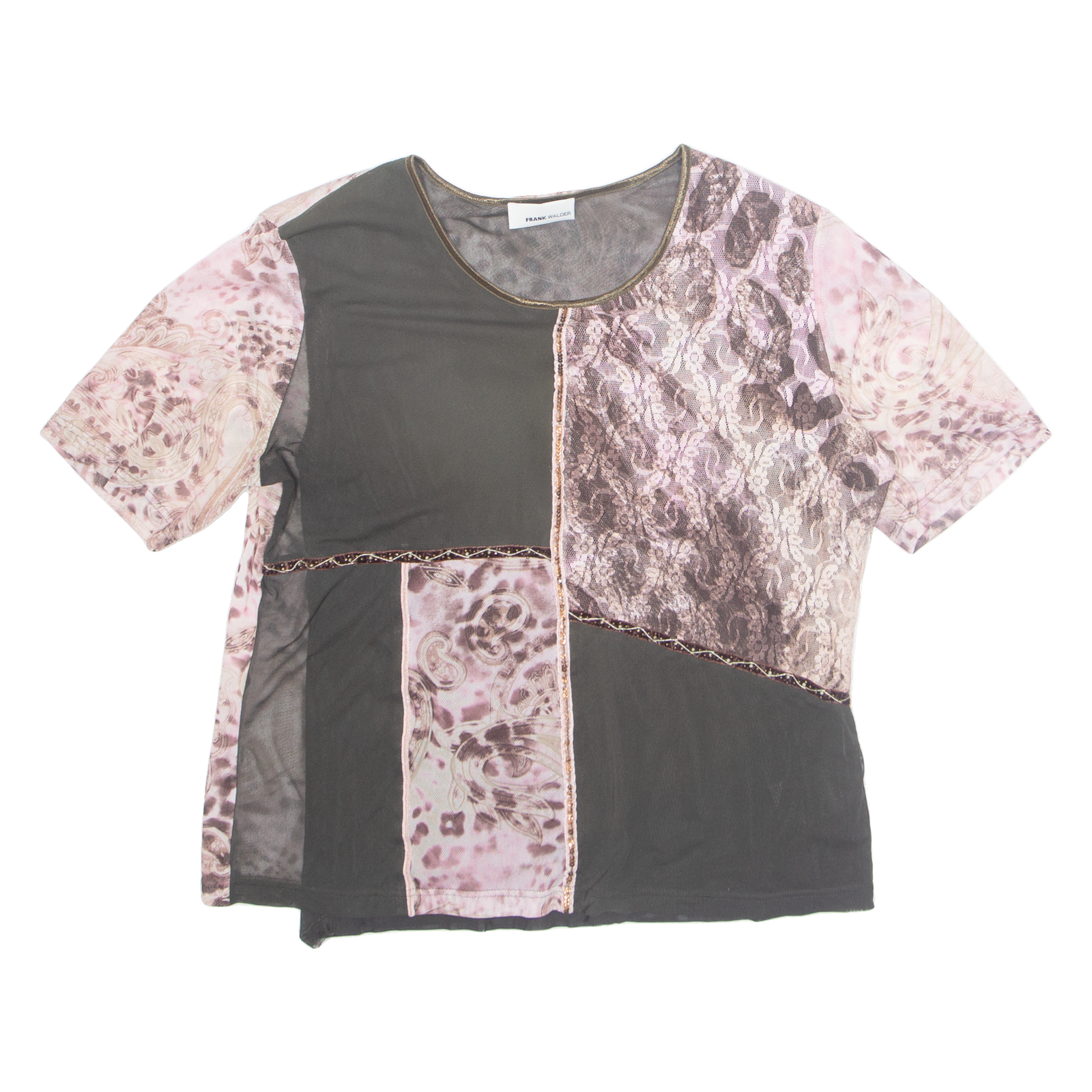 FRANK WALDER Womens Printed Top Pink Paisley UK 16 Refurbished - N/A refurbished available on Cerqular