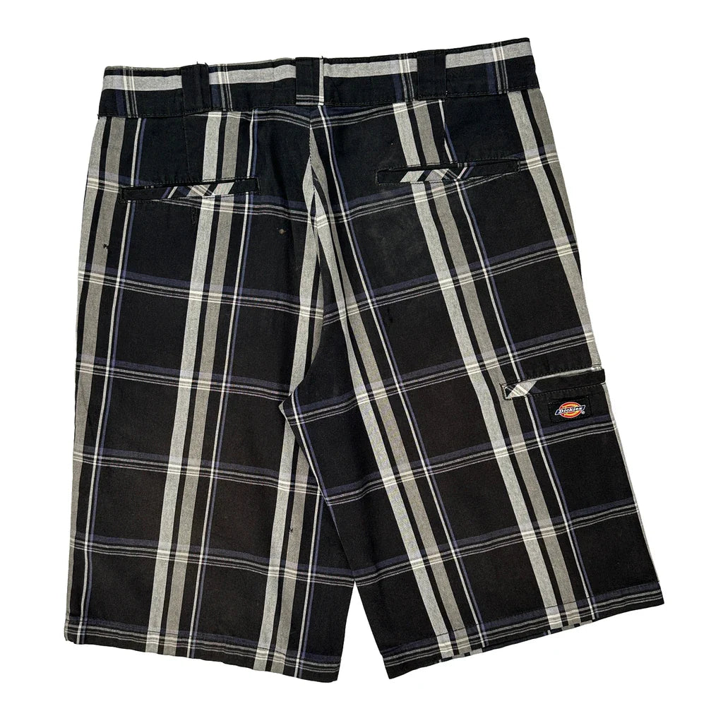Dickies Checked Shorts - 34W 10L Black Cotton Refurbished - Thrifted (note: this is a term often used to describe second- refurbished available on Cerqular