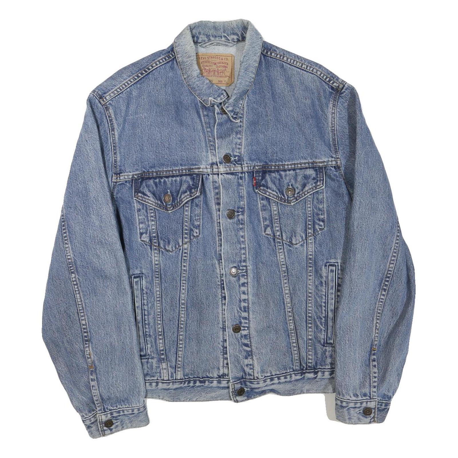 LEVI'S Mens Blue Denim Cotton Blend Button Jacket XL Classic Casual Retro Refurbished - N/A refurbished available on Cerqular
