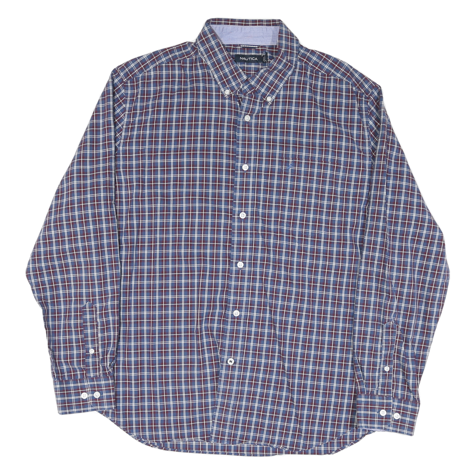Buy NAUTICA Mens Blue & Maroon Check Shirt 2XL Button Down Long Sleeve Casual Refurbished - $28.59 NAUTICA Mens Blue & Maroon Check Shirt 2XL Button Down Long Sleeve Casual Refurbished - N/A refurbished available on Cerqular