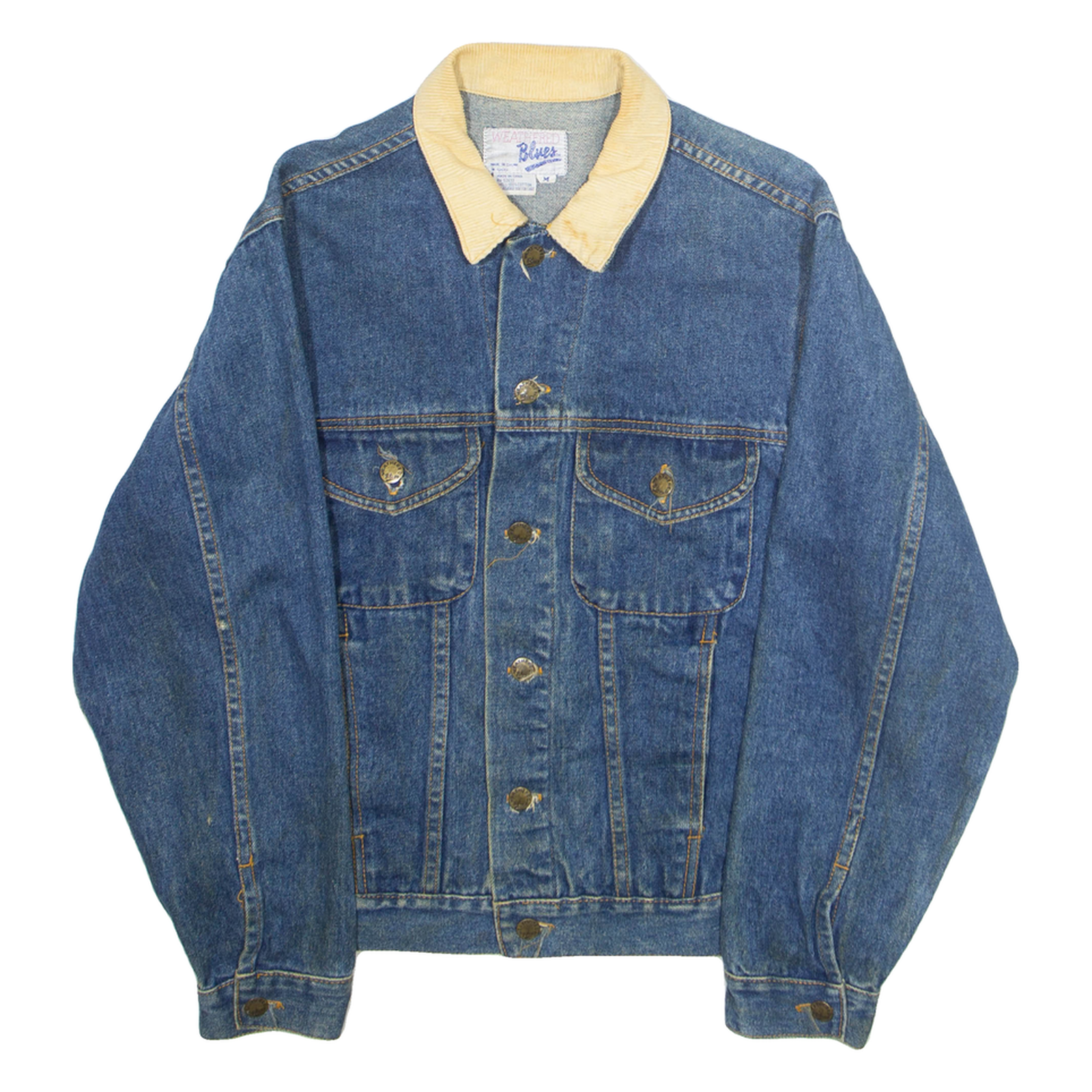 WEATHERED BLUES Womens Denim Jacket Blue M Refurbished - N/A refurbished available on Cerqular