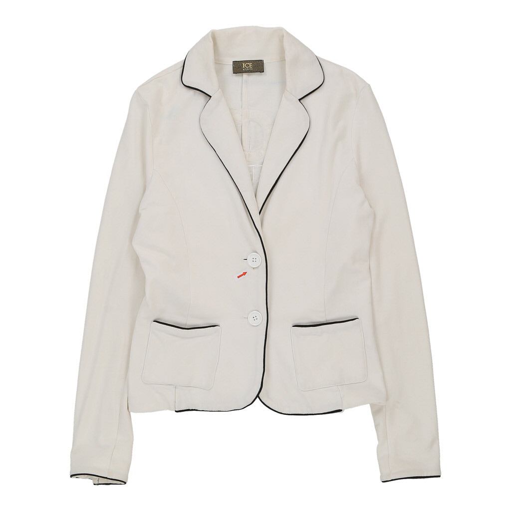 Buy Iceberg Blazer - XS White Cotton Refurbished - $46.22 Iceberg Blazer - XS White Cotton Refurbished - Thrifted (note: this is a term often used to describe second- refurbished available on Cerqular