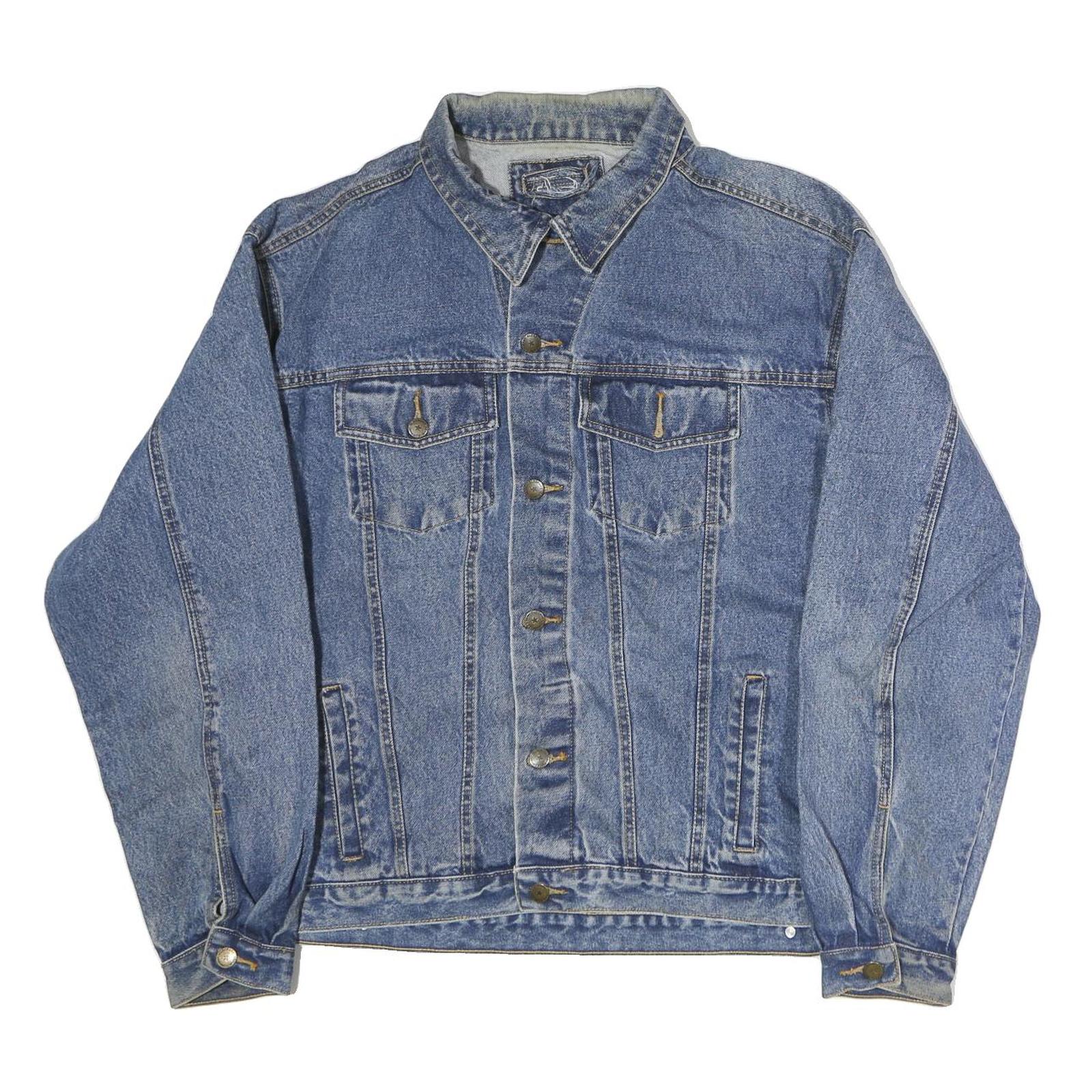 ELDORADO Mens Blue Denim Jacket L Cotton Button Closure Classic Fit Refurbished - N/A refurbished available on Cerqular