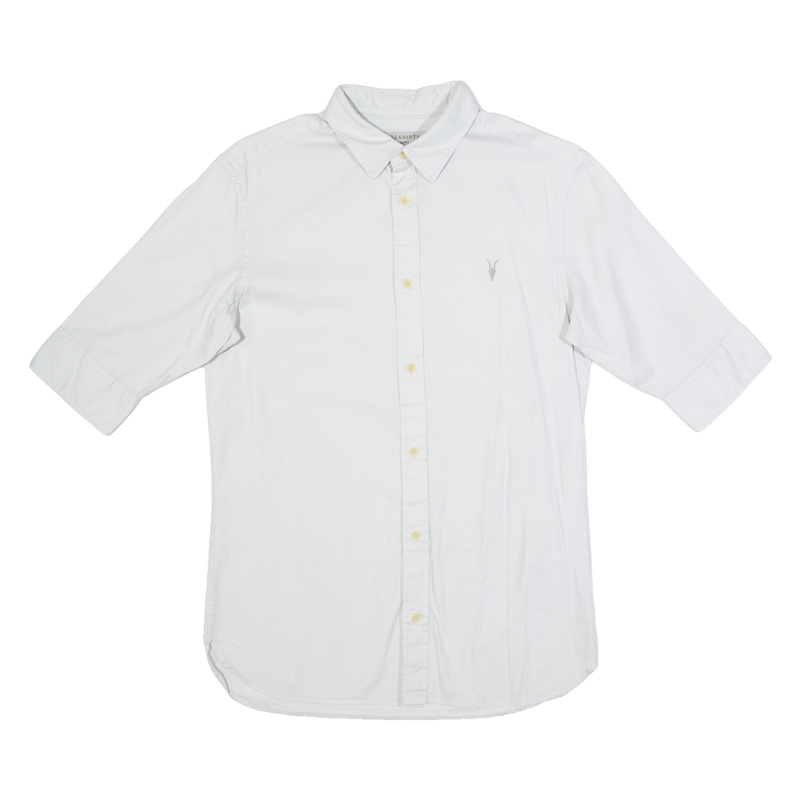 ALL SAINTS Mens Plain Shirt Grey XS Refurbished - N/A refurbished available on Cerqular