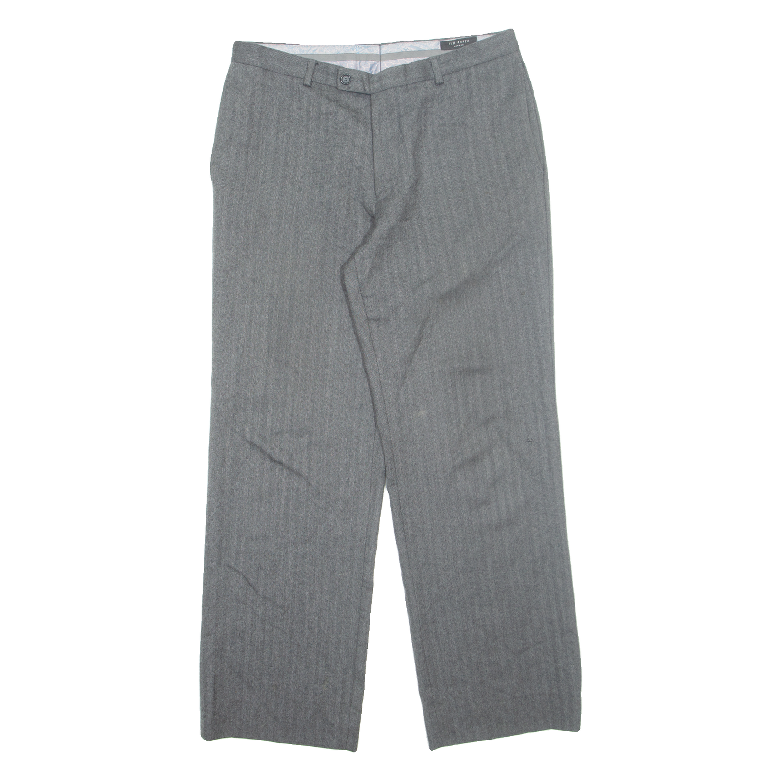TED BAKER Chino Mens Trousers Grey Regular Straight W30 L30 Refurbished - N/A refurbished available on Cerqular