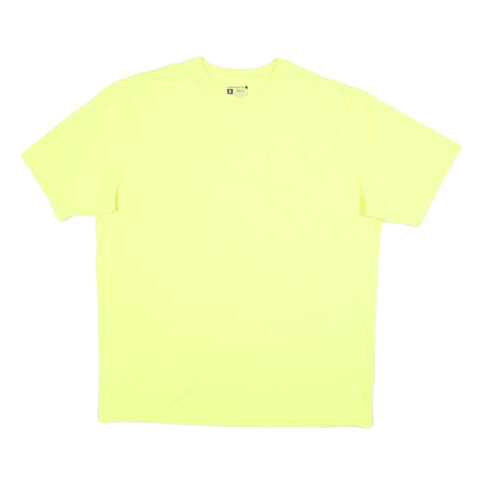 CARHARTT Mens Yellow Cotton Blend T-Shirt XL Short Sleeve Crew Neck Pocket Refurbished - N/A refurbished available on Cerqular