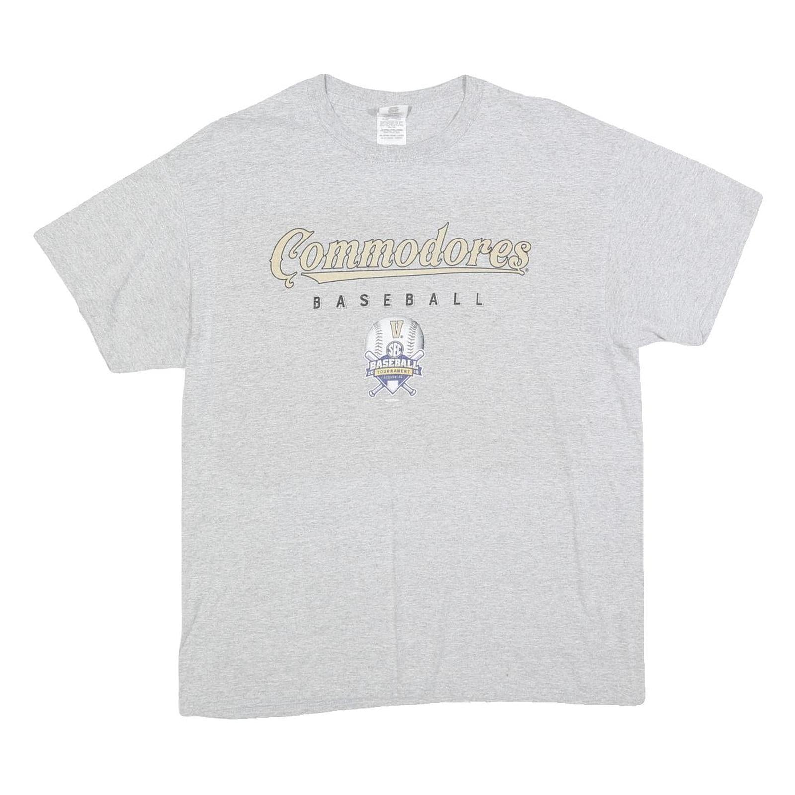 GILDAN Mens Grey Commodores Baseball Graphic T-Shirt L Short Sleeve Crew Neck Refurbished - N/A refurbished available on Cerqular