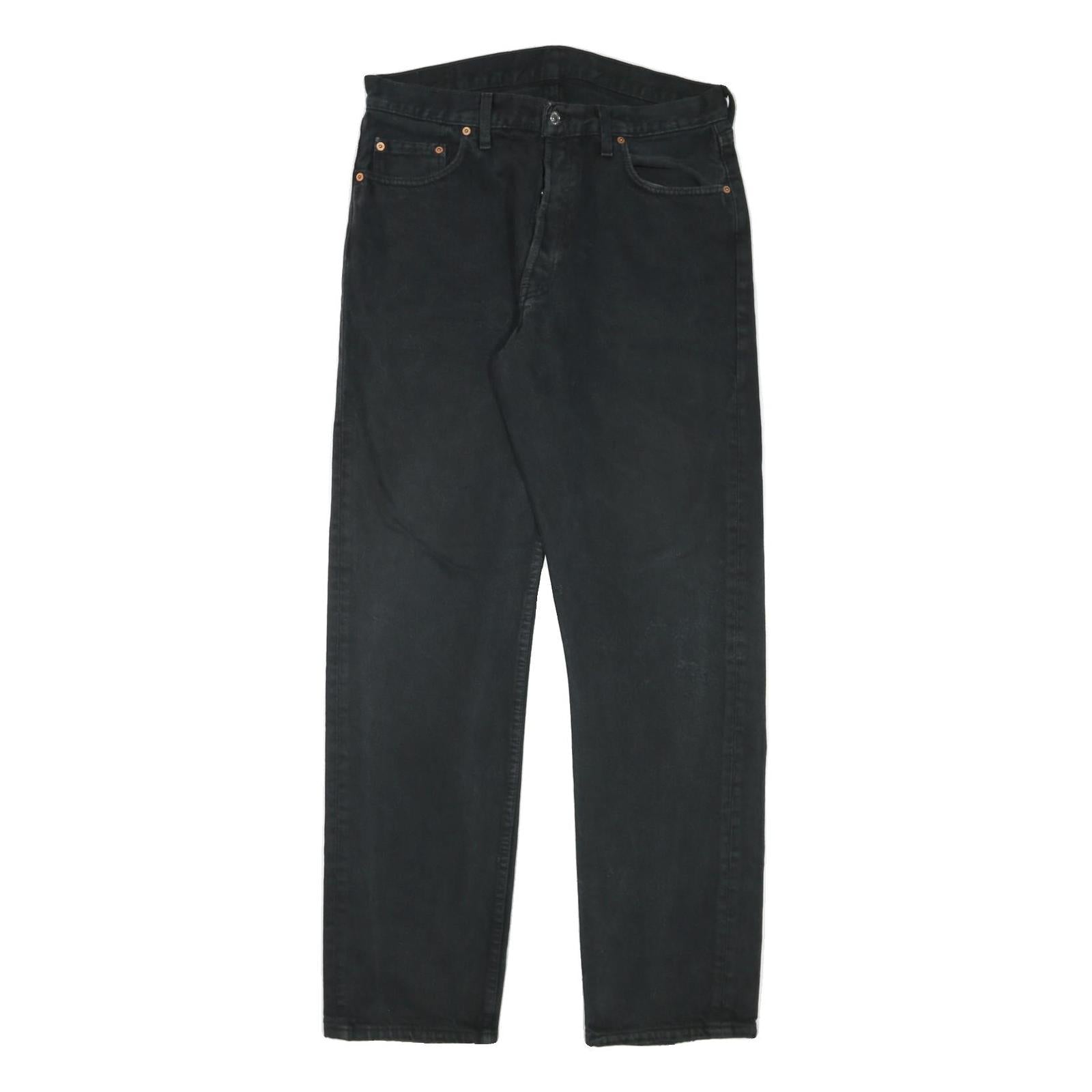 LEVI'S Mens Regular Fit Black Denim Jeans W33 L33 Cotton Blend Button Closure Refurbished - N/A refurbished available on Cerqular